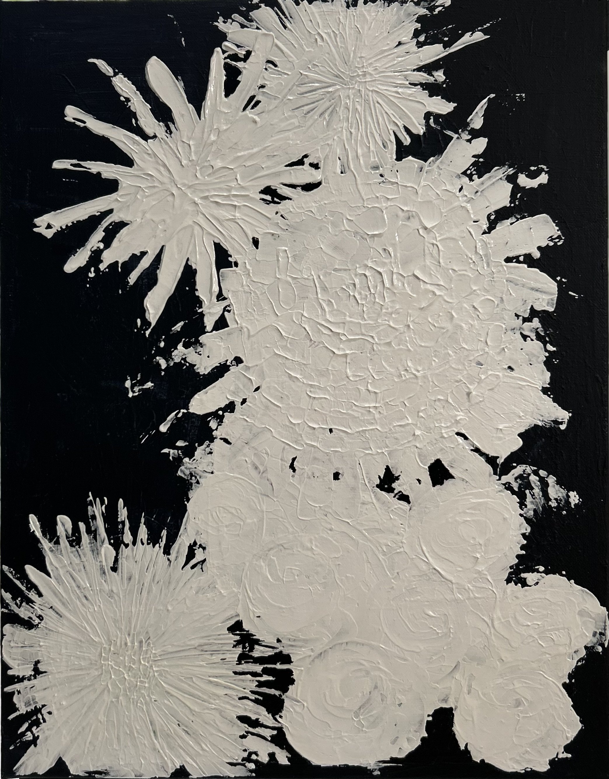 Vertical Bouquet, 2023. Acrylic on canvas; 18x14".