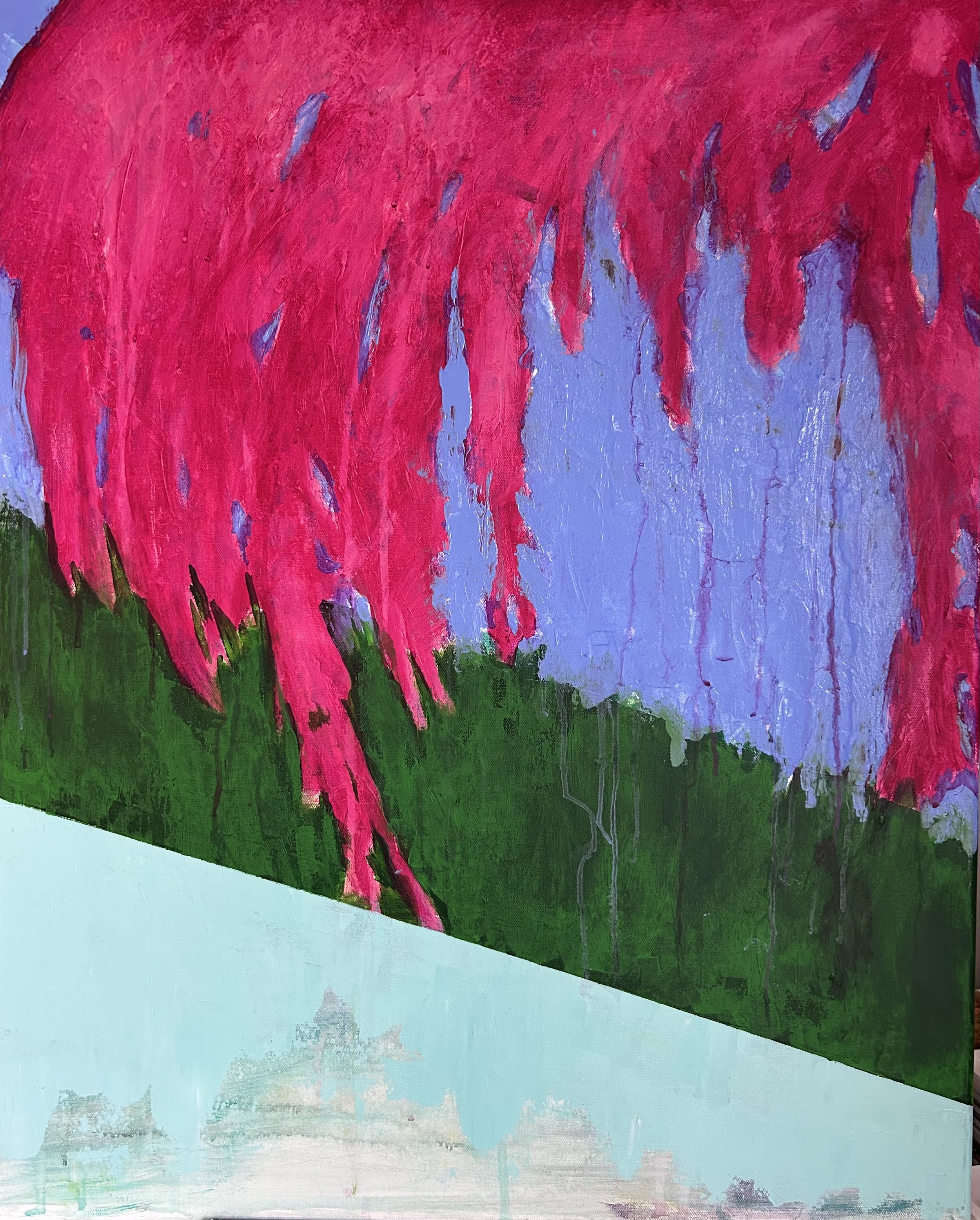 Weeping Cherry, 2024. Acrylic on canvas; 30x24".