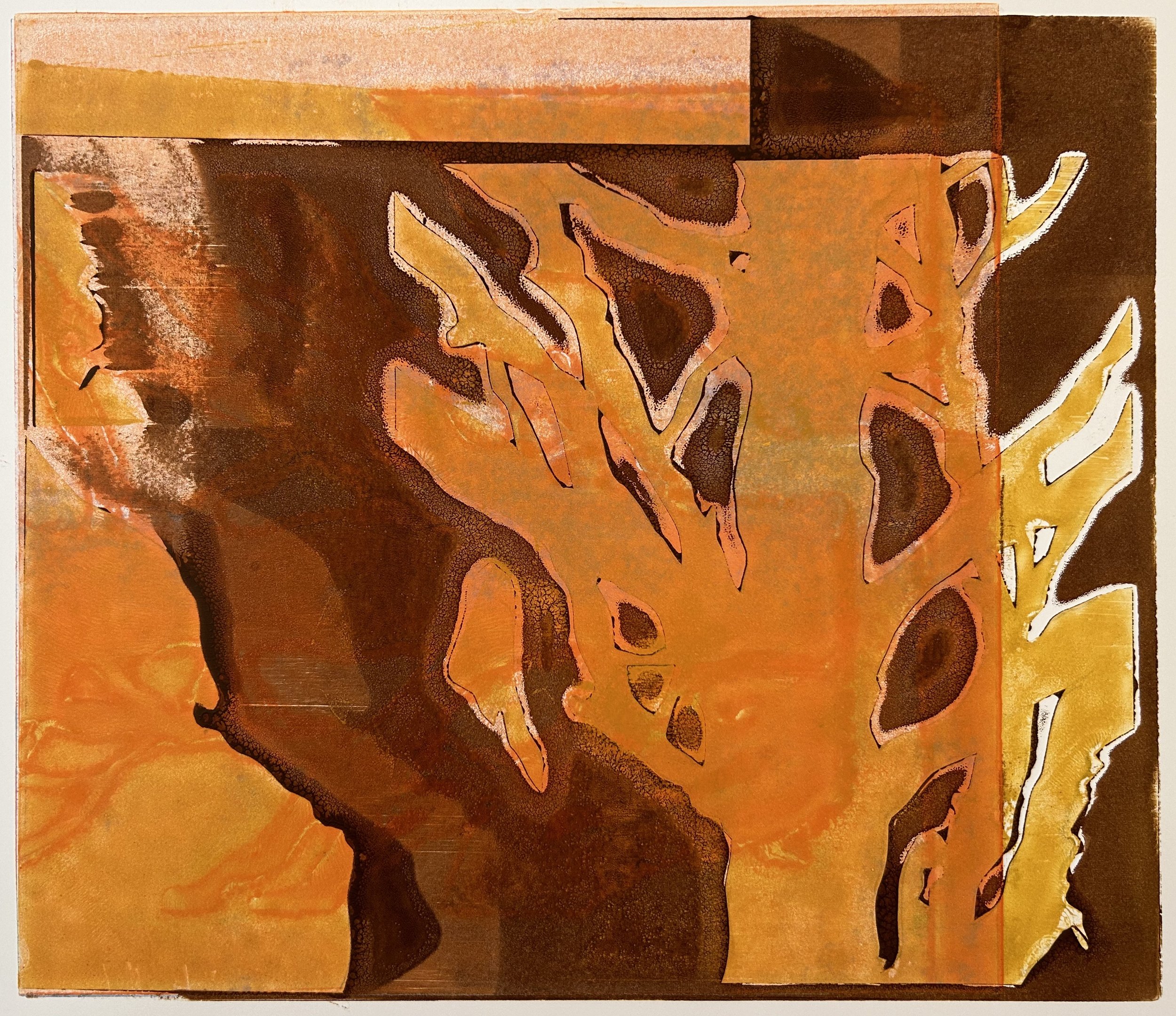 Tree, Chamonix, 2024. Monotype; 12x14".