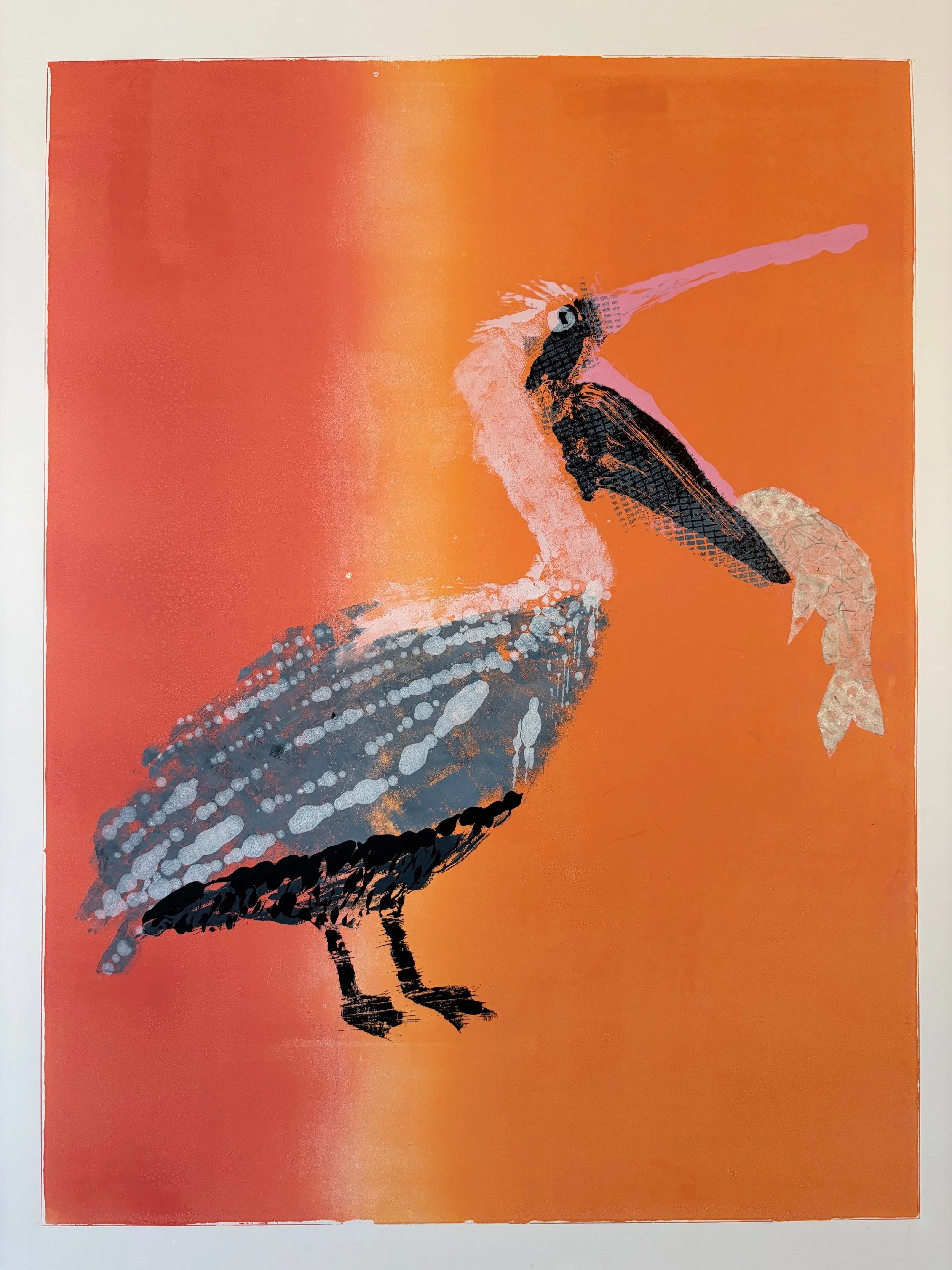 Supper, 2026. Monotype with chine collé; 24x18".