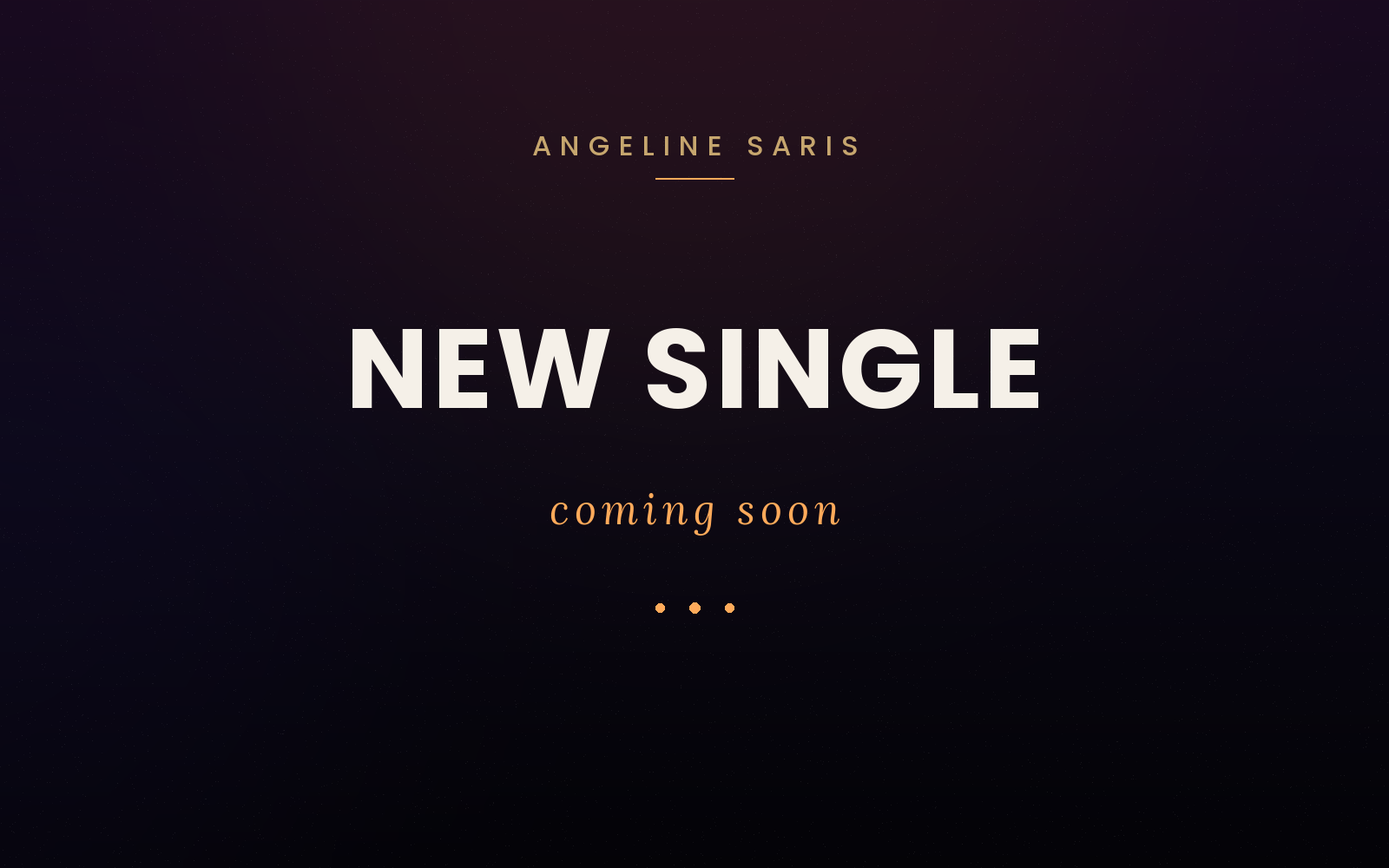 ANGELINE SARIS ANNOUNCES NEW SINGLE