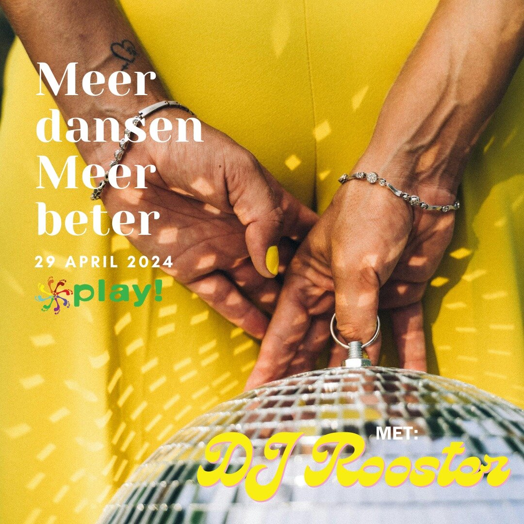 29 april gaan we weer lekker met elkaar dansen op de tunes van DJ Rooster! Kom je ook? 😄 https://hipsy.nl/shop/49887-play-utrecht-meer-dansen-meer-beter