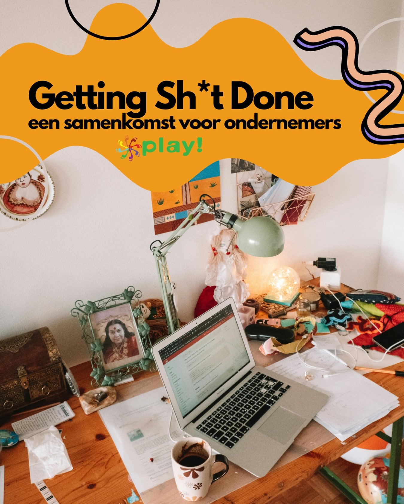 💻 Getting Sh*t Done &ndash; 1 mei

Samen werken, lachen &amp; knallen ✨

Ondernemen is geweldig&hellip; maar eerlijk: soms blijft alles liggen.
Facturen, administratie, marketing, to-do&rsquo;s die zich blijven opstapelen 😅

Daarom is er Getting Sh
