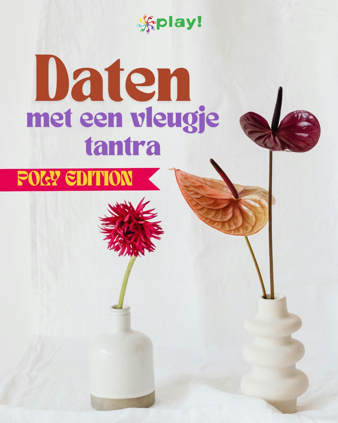 ✨ Daten met een vleugje tantra (poly editie)-28 maart ✨

Klaar met standaard dates en oppervlakkige gesprekken?
Wat als je elkaar echt kunt ontmoeten, voorbij de automatische praatjes, in verbinding met jezelf en de ander?

Tijdens deze avond combine