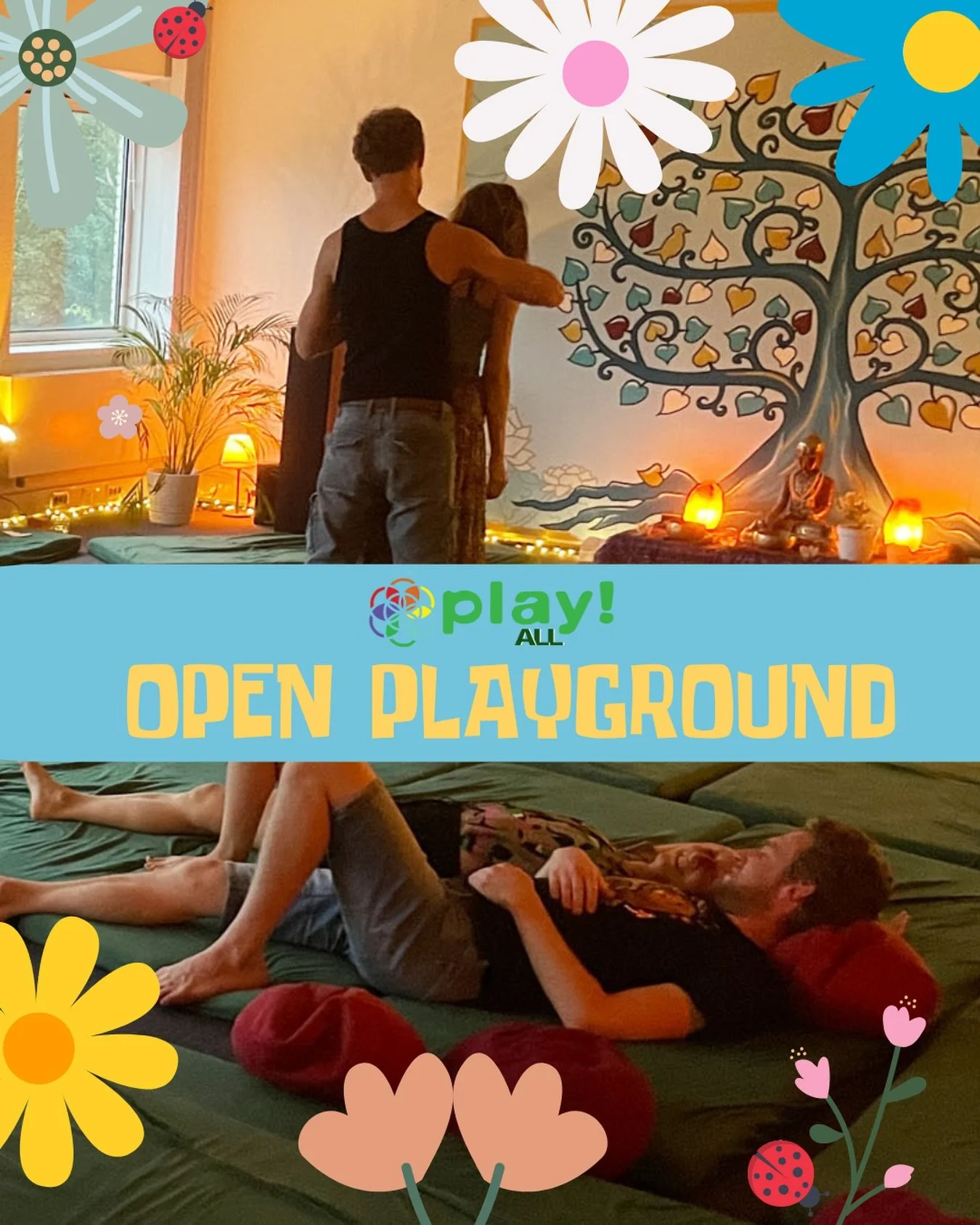 Open playground - 31 mei ✨

Kom je mee spelen &amp; ont-moeten?

Stap in een speelse mini-retreat waar je hart, innerlijk kind en zenuwstelsel alle ruimte krijgen. Verwacht een avond vol spel, muziek, verbinding, knuffels, chillplekjes en fijne mense