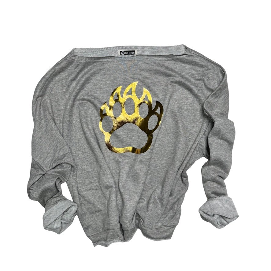 PAW + Gold Foil + Gray Off The Shoulder