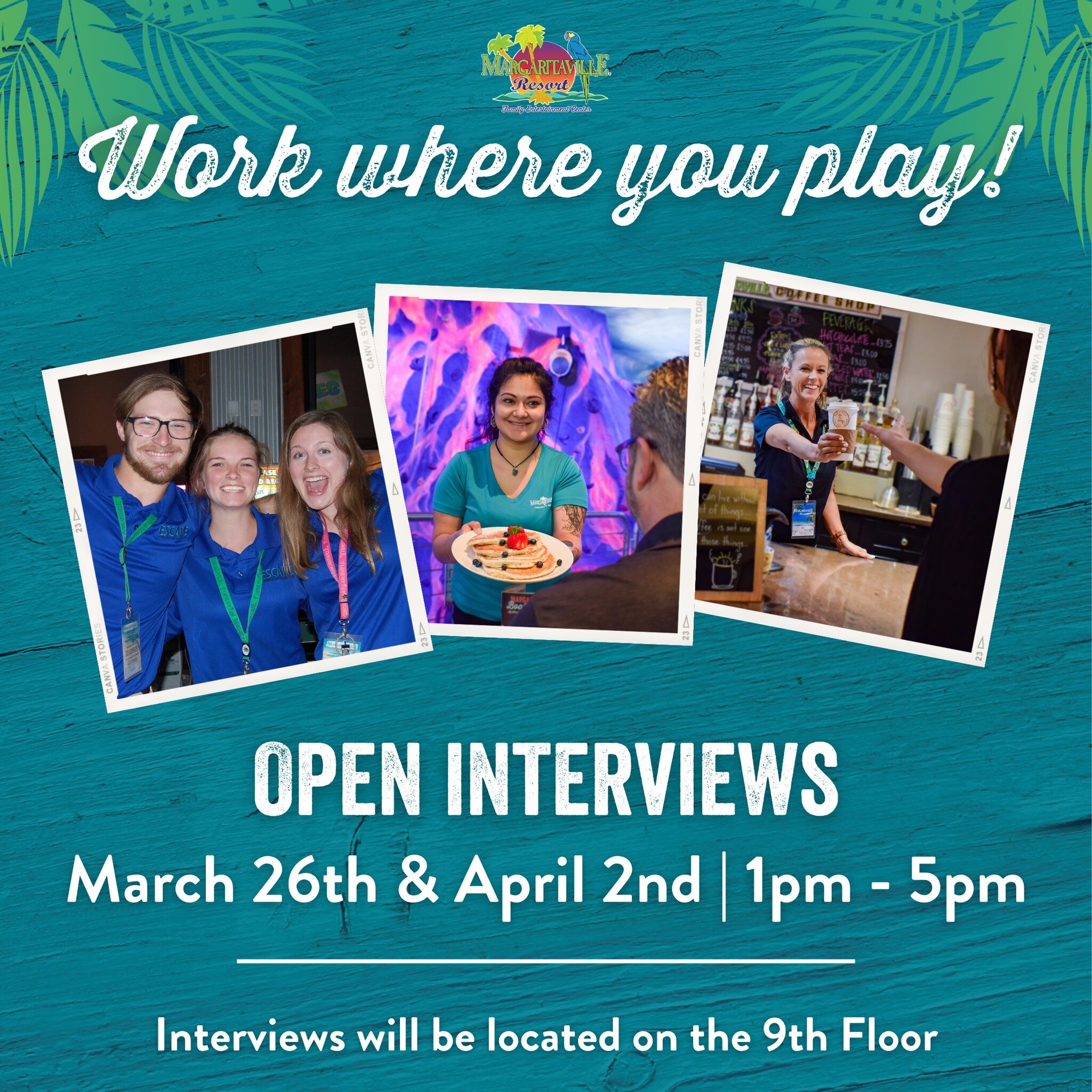 Your Next Chapter Awaits at Margaritaville Resort Biloxi! 🌴 Join us for open interviews on March 26th and April 2nd!

Bring your A-game and dress to reflect the awesome individual you are! 

Put your application in today and skip the line when you a