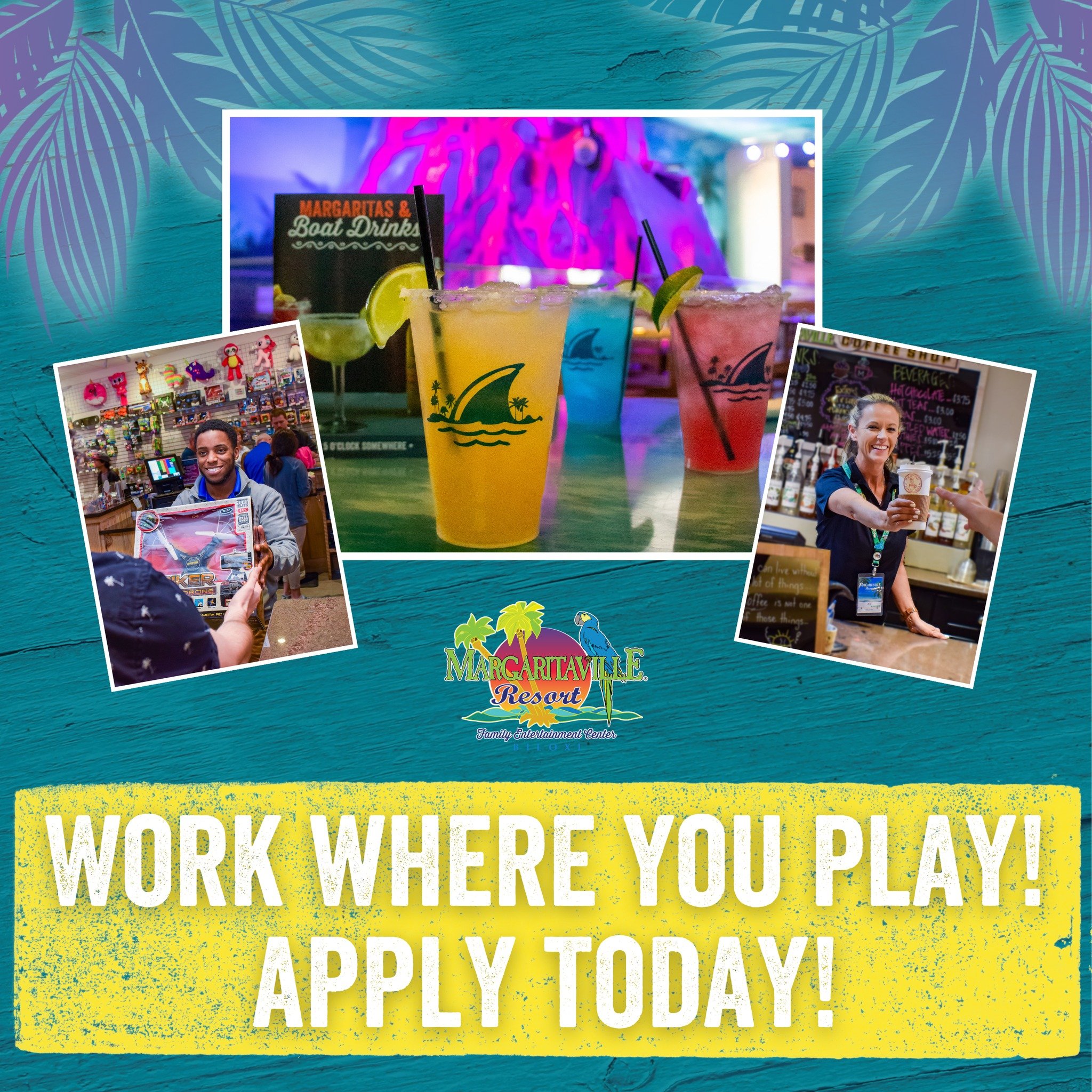 Opportunities don't always knock; sometimes, they yell, &ldquo;Fins Up!&rdquo; 

We are expanding our team! Share this with any friends that you think would fit right in.

CLICK HERE &amp; JOIN OUR TEAM! 
margaritavilleresortbiloxi.com/careers