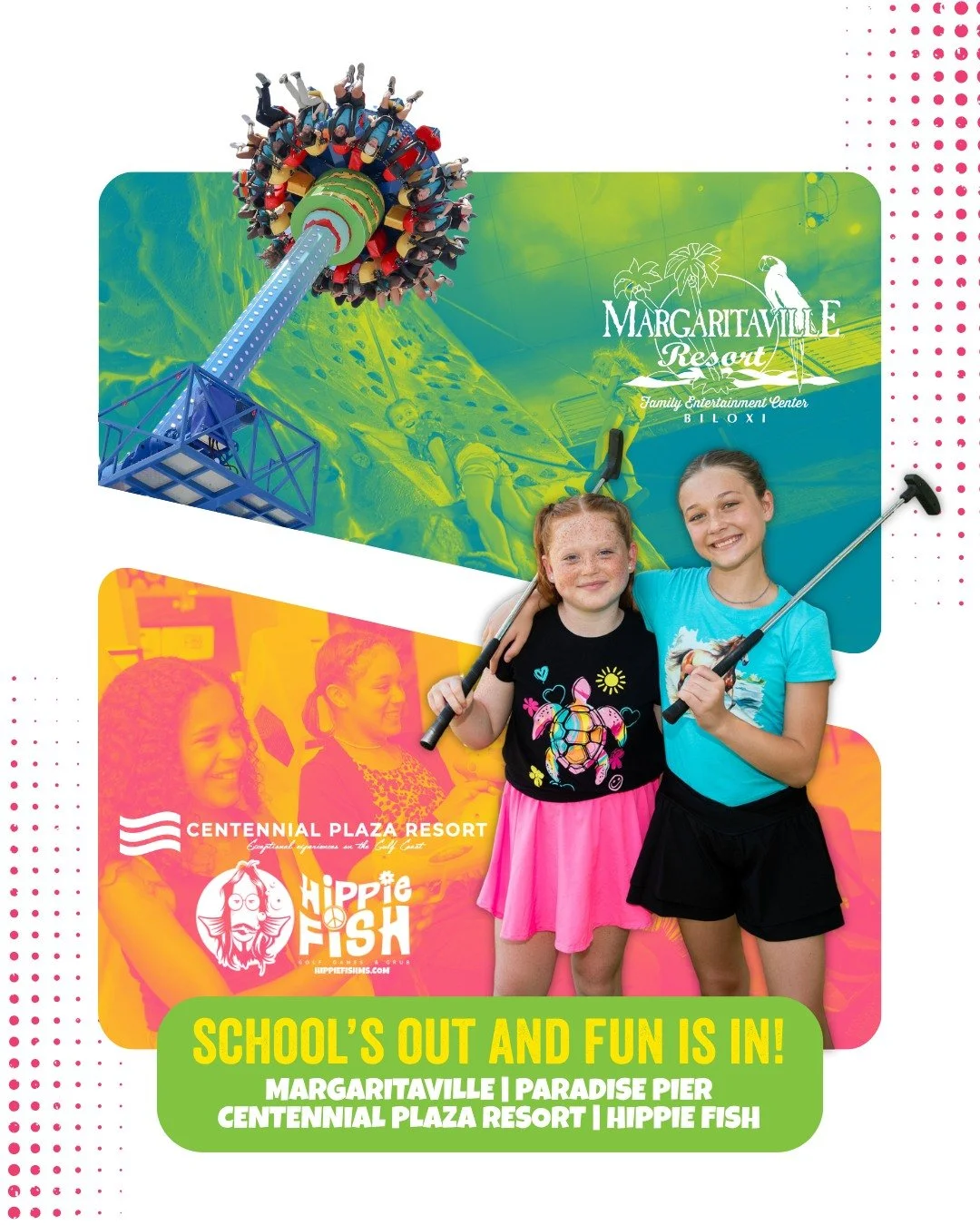 Kids are out, and the fun is on! 
Hit the coast next week for rides, games, and tasty bites at:
Margaritaville | Paradise Pier | Centennial Plaza Resort | Hippie Fish
Family adventures await &ndash; don&rsquo;t miss the smiles!

#CruisinTheCoast #Fam