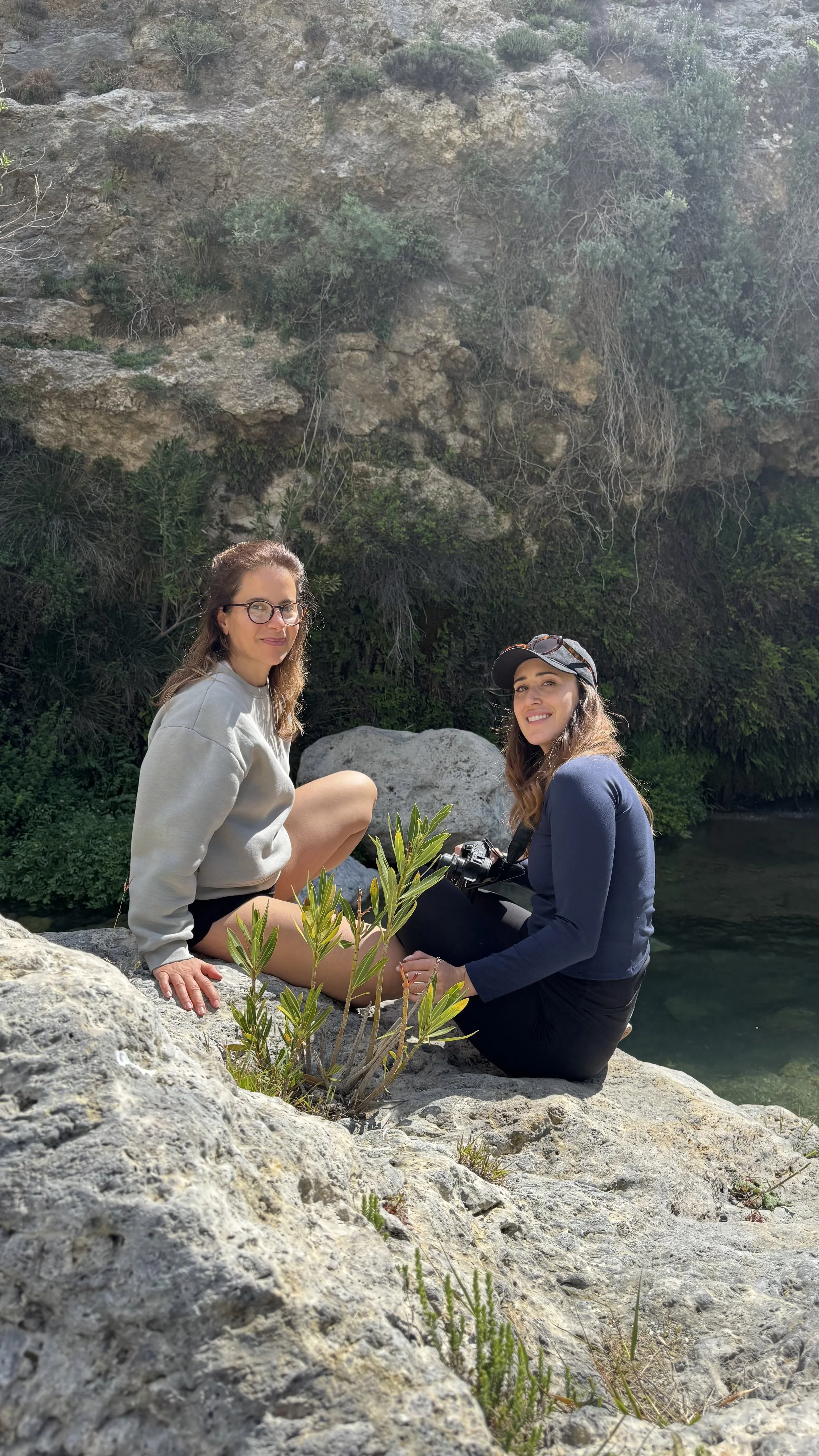 Tyla and Stella at Kourtaliotiko Gorge