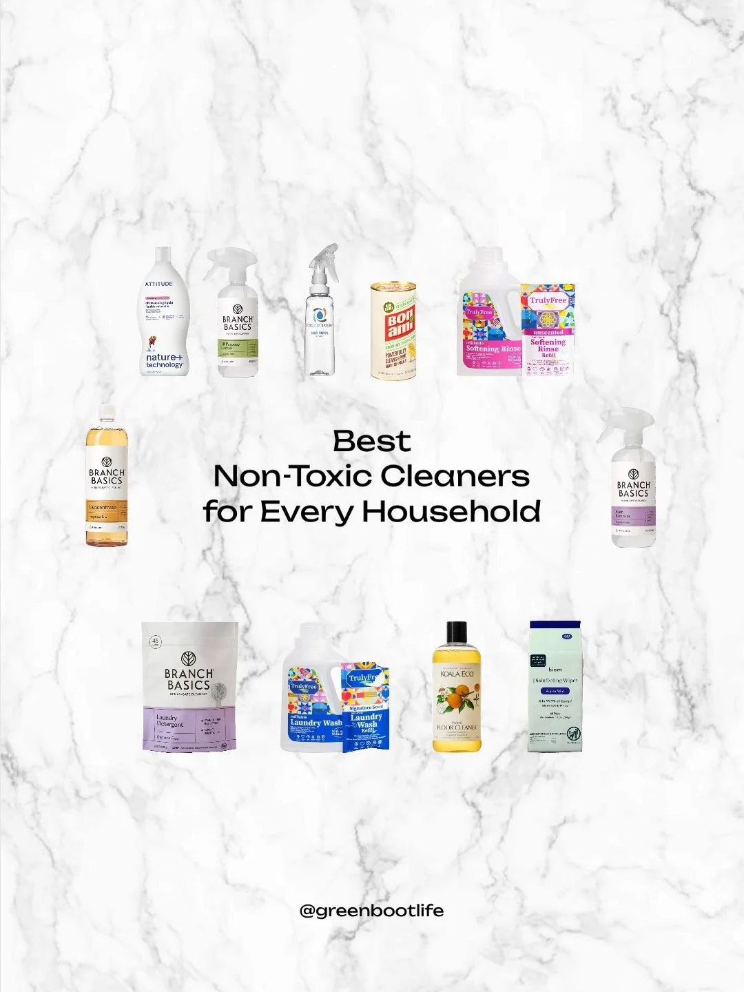 Non-toxic cleaning products for every room, including Branch Basics and Force of Nature