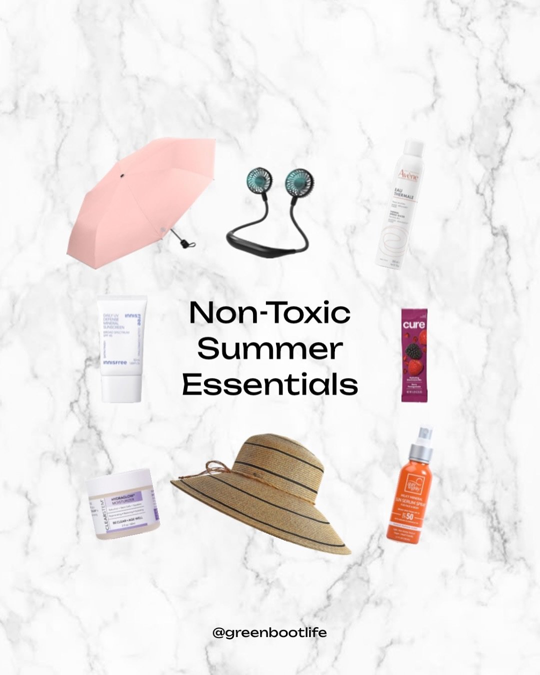 My everyday non-toxic summer essentials!☀️⛱️ Swipe through to see why 👉🏻

BONUS: @coolibar Sun hats have been my favorite to wear for many years now. They are protective, have a high UPF rating and are super chic! 

The best part? I get micro into 