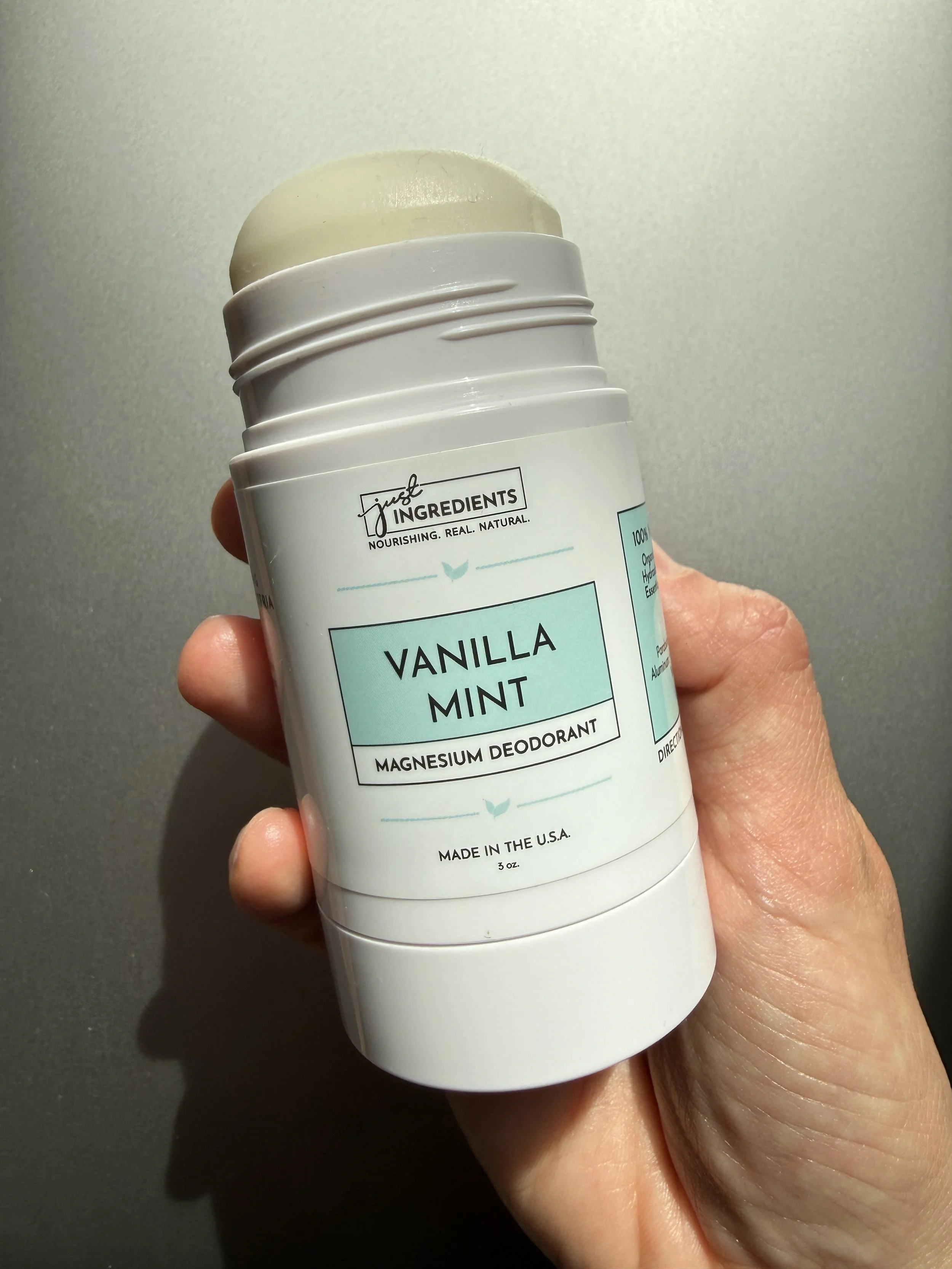 Just Ingredients natural non-toxic deodorant with clean ingredients for sensitive skin