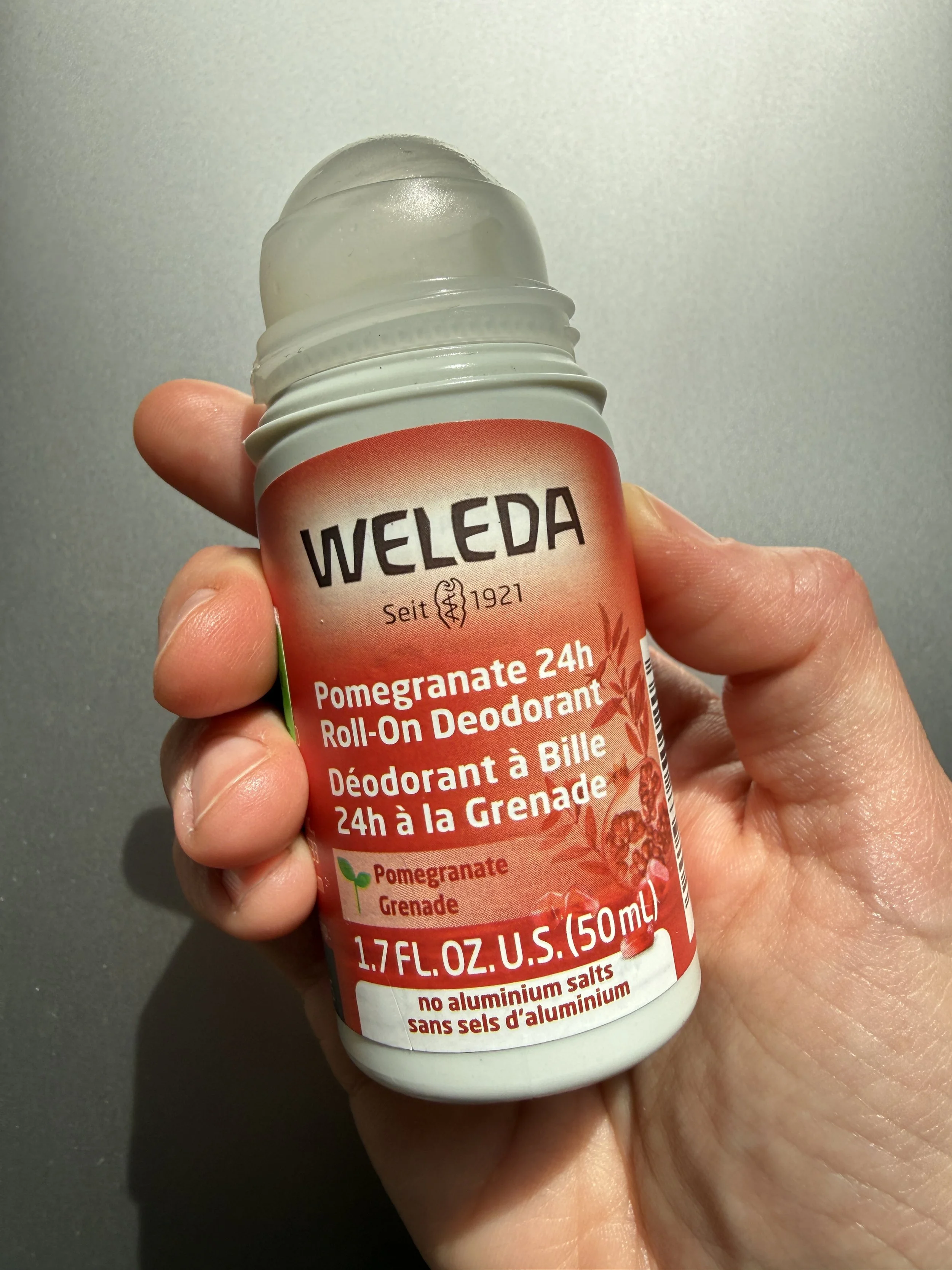 Weleda natural roll on deodorant gentle formula for sensitive skin