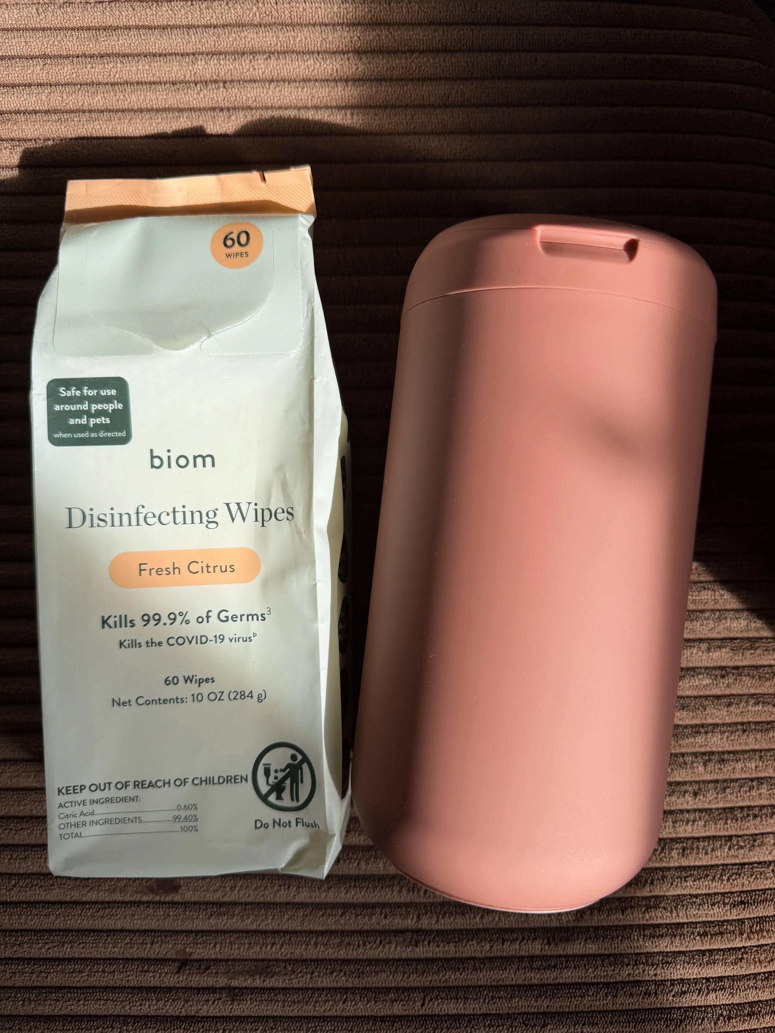 Biom Disinfecting Wipes and Brown Wipes Dispenser