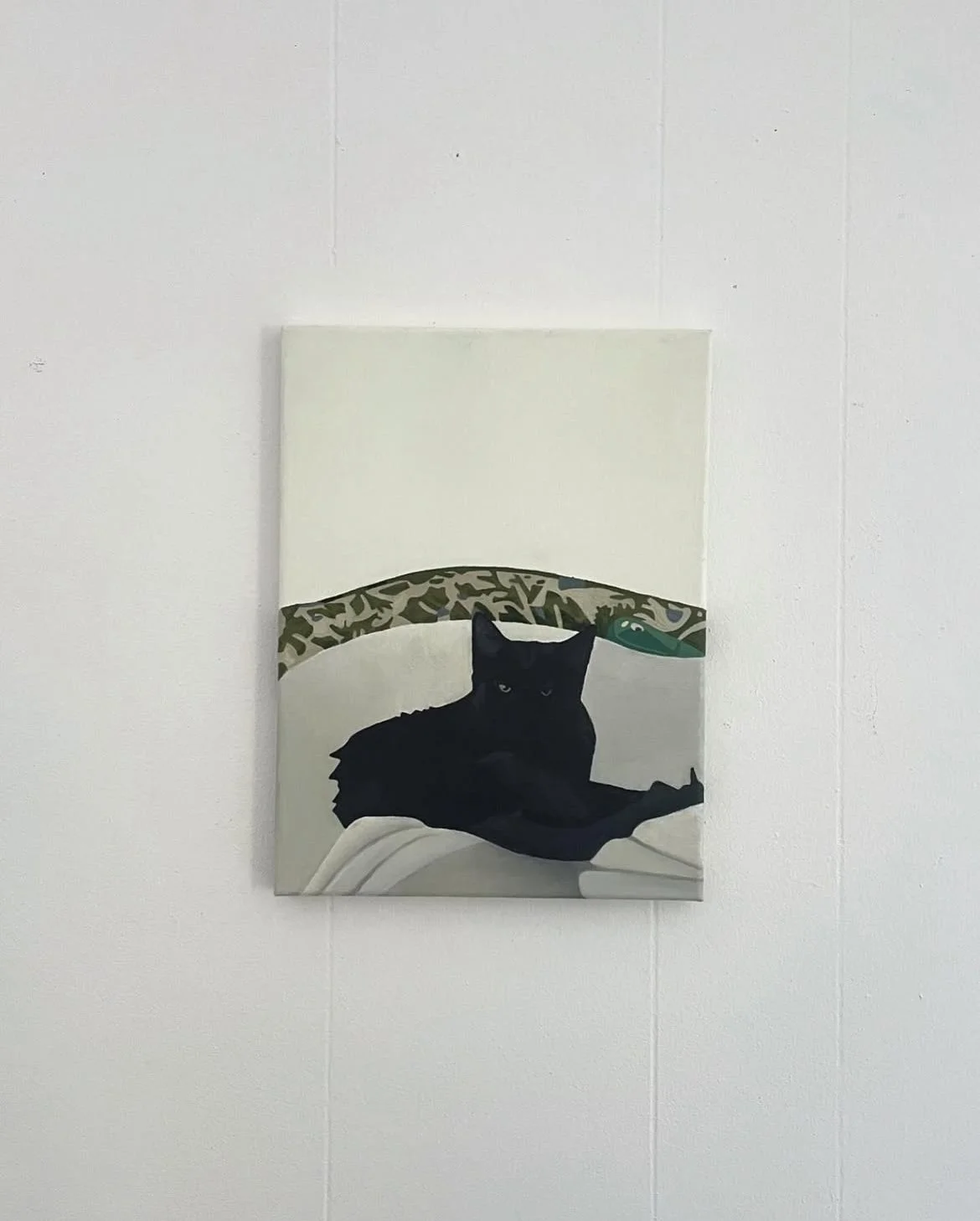 Disgruntled Kitty Wakes From Stupid Noise You Made, Oil on Canvas, 9x12"