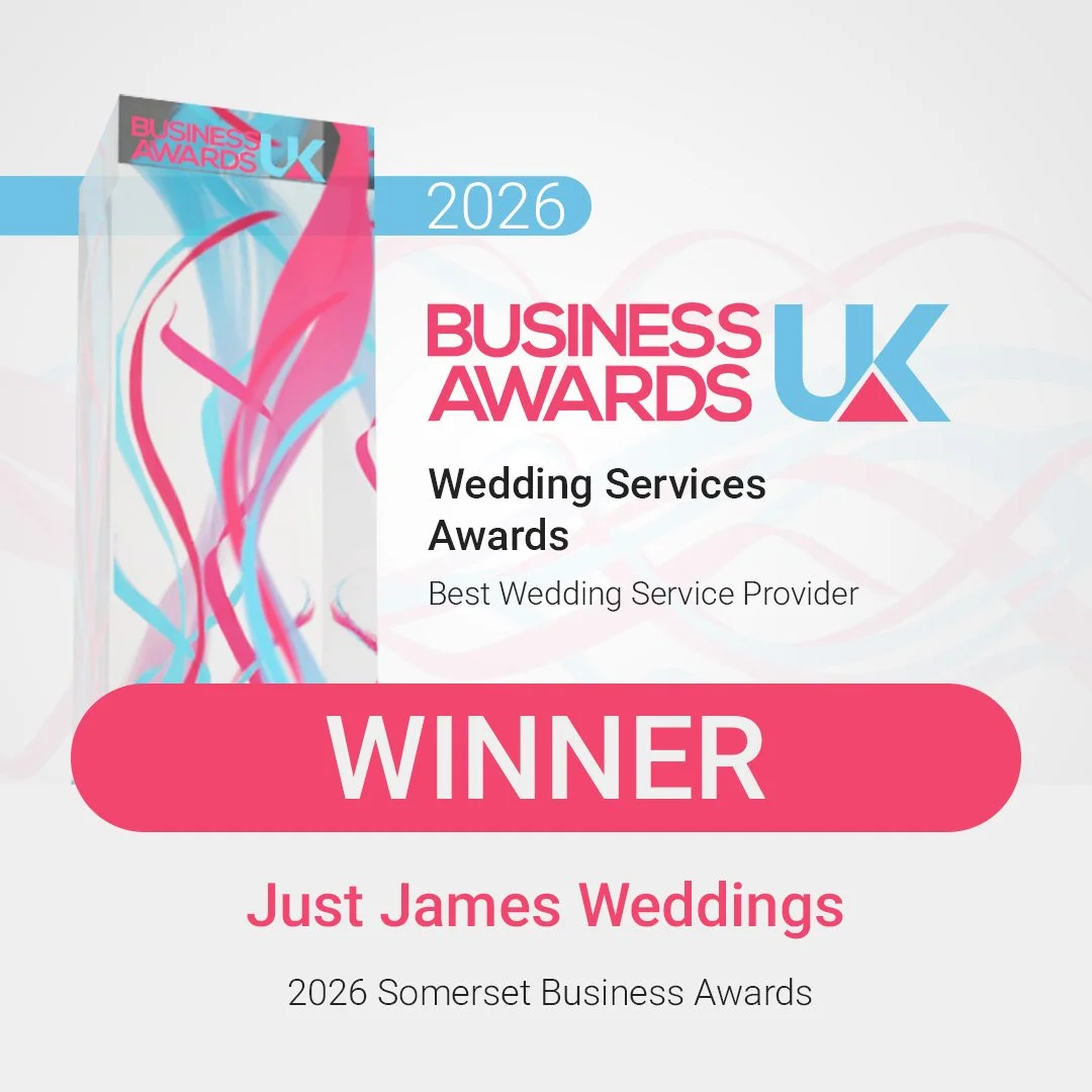 Winner of the Best Wedding Service in Somerset at the Business Awards 2026 - Just James Weddings