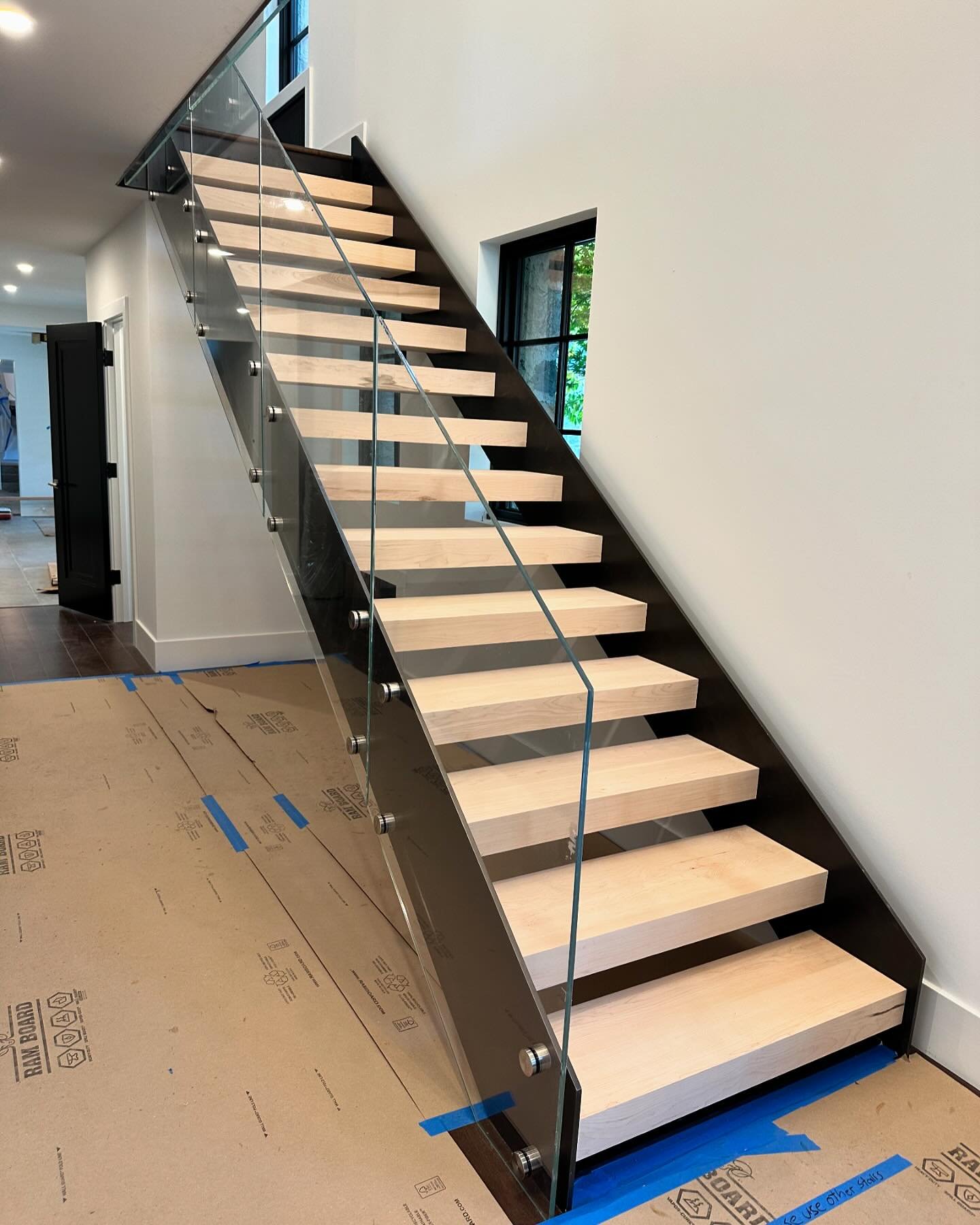 Added maple treads to a stair case fabricated by @blackbirdfabrication