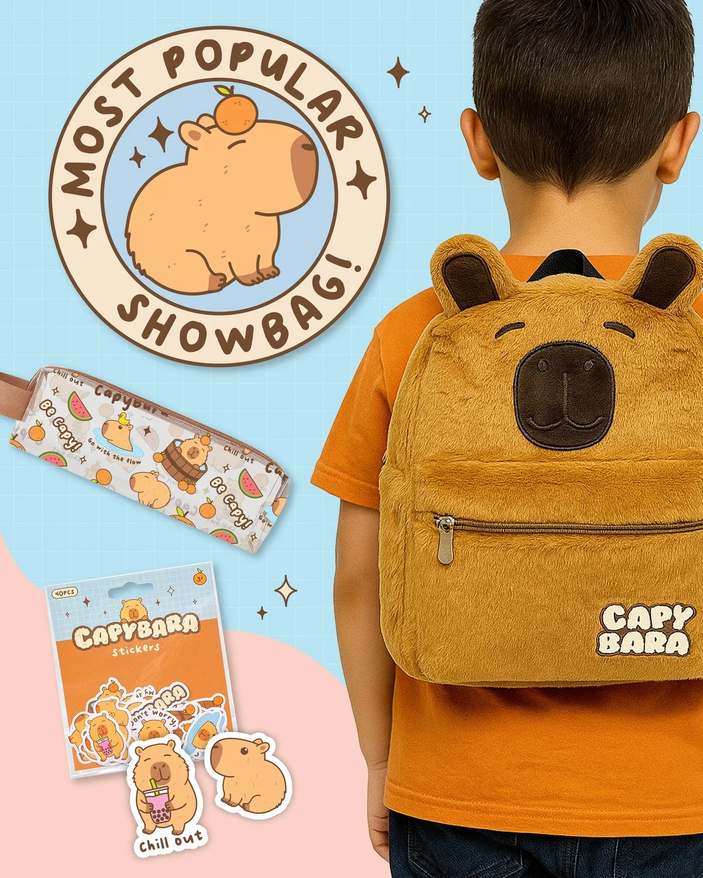 ✨ Big news from the show! ✨

The Capybara Showbag has officially been crowned the most popular Showbag at the Melbourne Show! 🎡

We loved every moment of designing this showbag! A massive thank you to everyone who snapped one up! 💛

#Capybara #Show