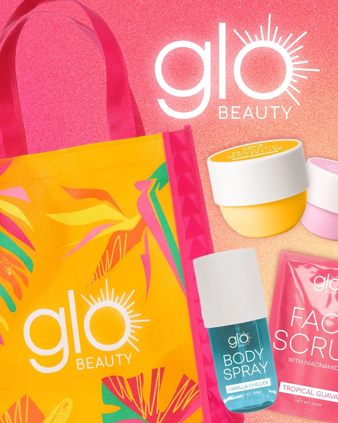 ✨ Get your Glo on! ✨

Pamper yourself with the Glo Beauty Showbag - packed with body sprays, scrubs, masks &amp; more to make you shine inside and out. 🌸

We absolutely loved bringing this bright, feel-good beauty collection to life 💛

#GloBeauty #