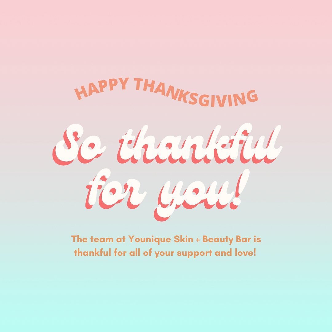 This season is all about sharing love, expressing gratitude and being kind to one another. 💖

The team at Younique Skin + Beauty Bar is eternally grateful for all of the love and support you&rsquo;ve extended to the business. 

Your support means th