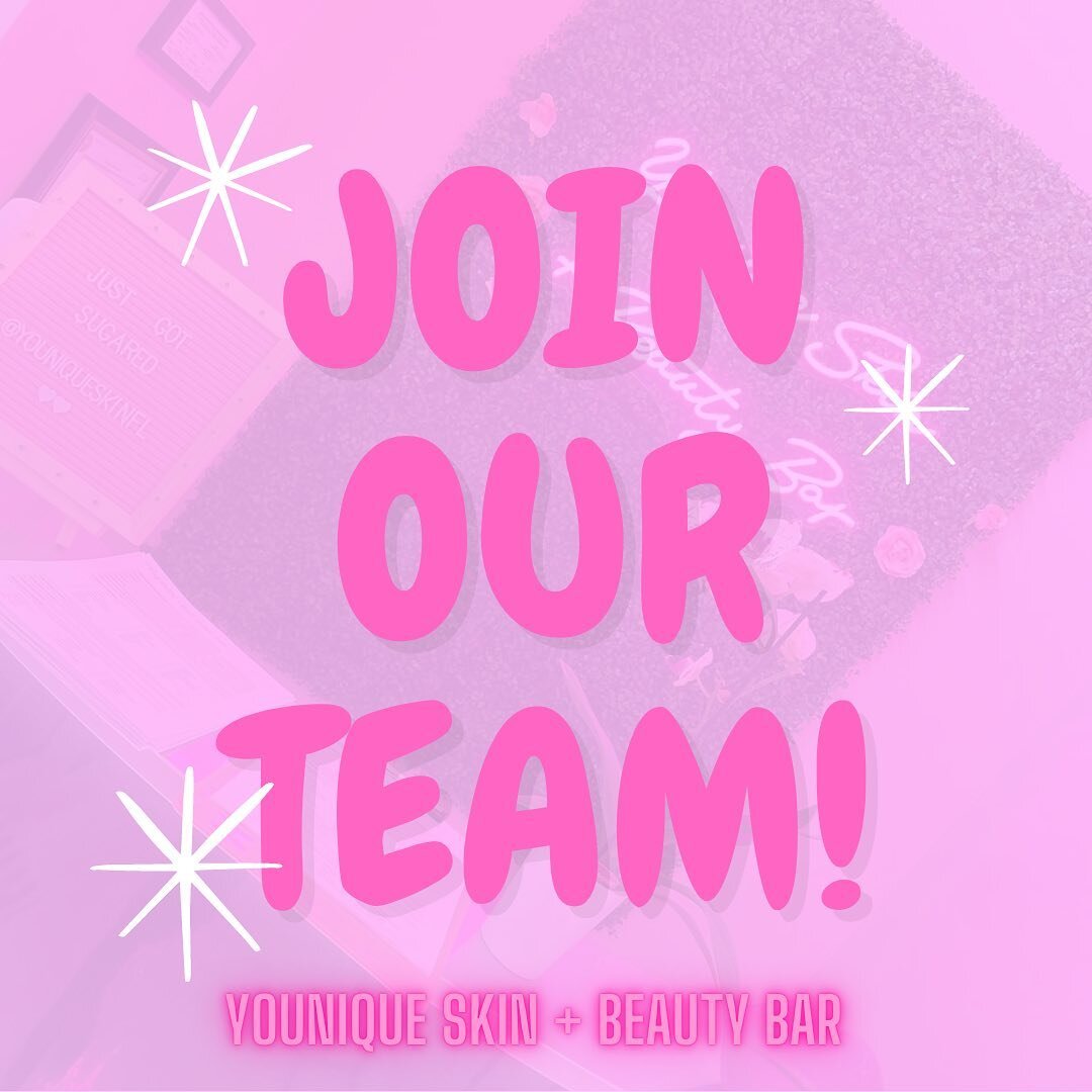 Younique Skin + Beauty Bar is looking to expand our team! 💫💫💫

🚨 CALLING ALL BOSS BABES🚨 Are you in search of a new location? 👀👀 

Our storefront shop is Conveniently located in the Pembroke Pines/Miramar area ✨✨ We provide a comfortable, sani