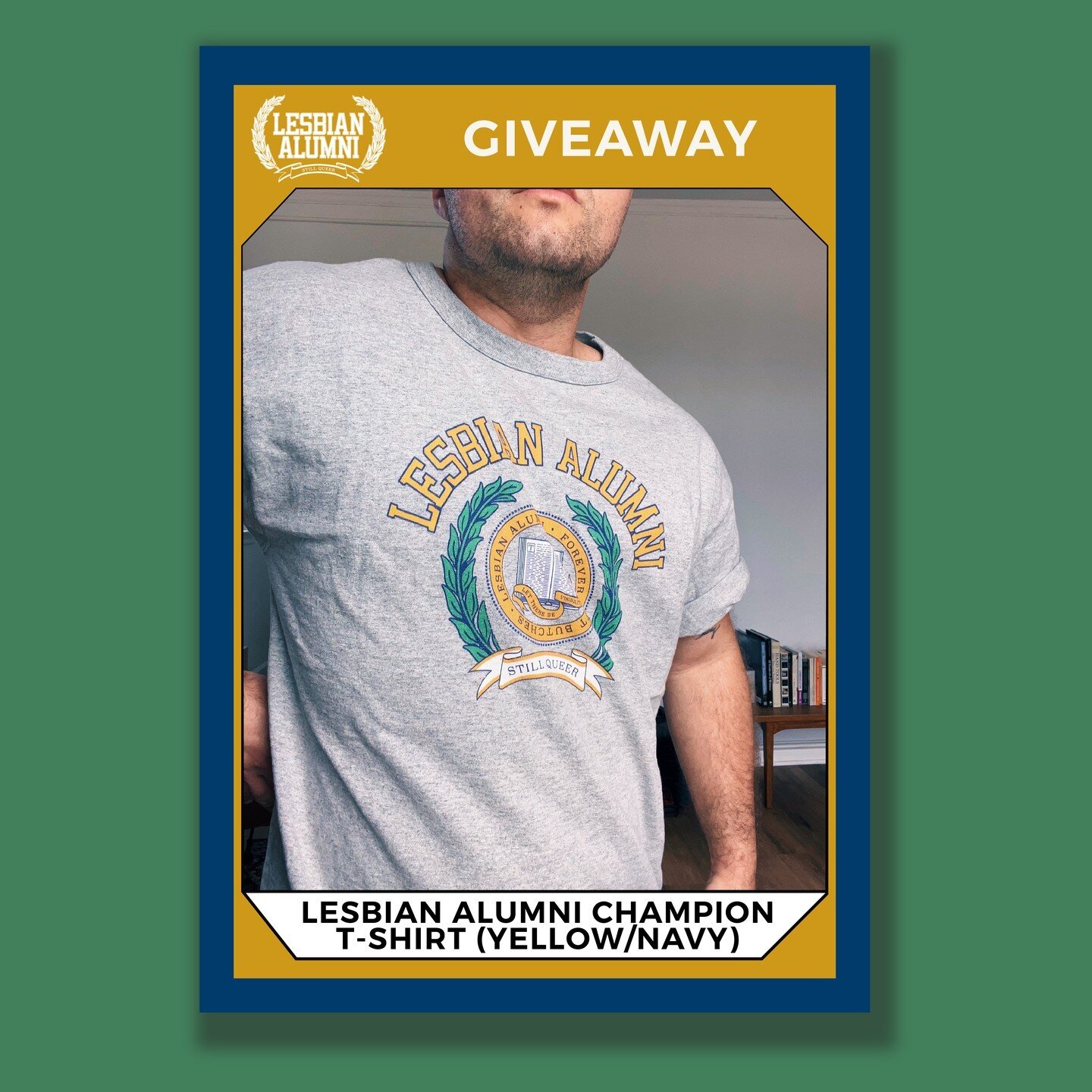 To celebrate hitting 100 followers, we are giving away one of our most banger T-Shirts, the @lesbianalumni Champion Yellow/Navy T-Shirt among all users who comment on this post!

To participate, comment on this photo with the thing you're most proud 