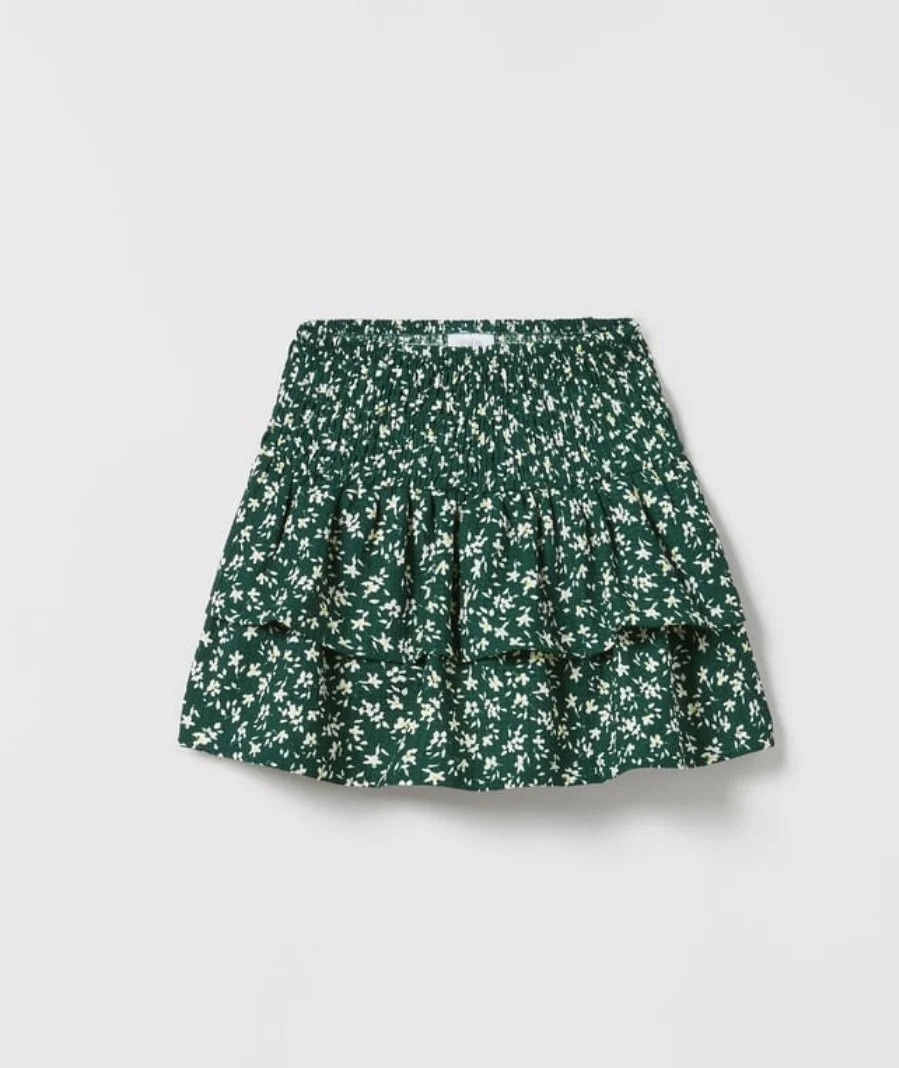 Girls Zara floral green skirt