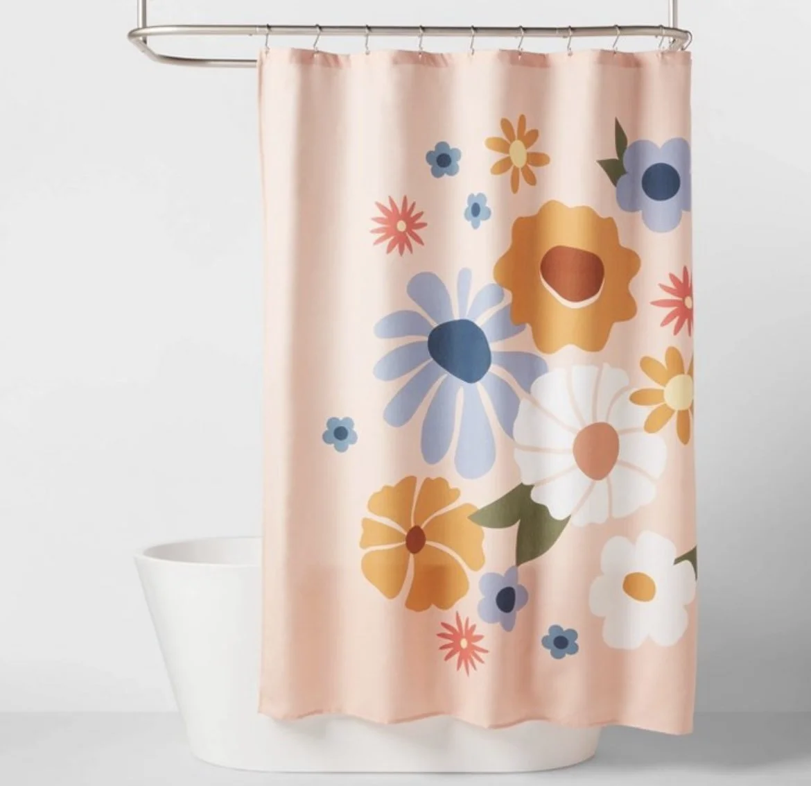 Vintage floral shower curtain
