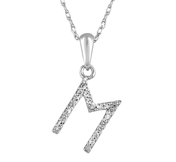 Amazon.com: Lafonn Letter 'M' Simulated Diamond Pendant, Platinum-Plated :  Lafonn: Clothing, Shoes & Jewelry