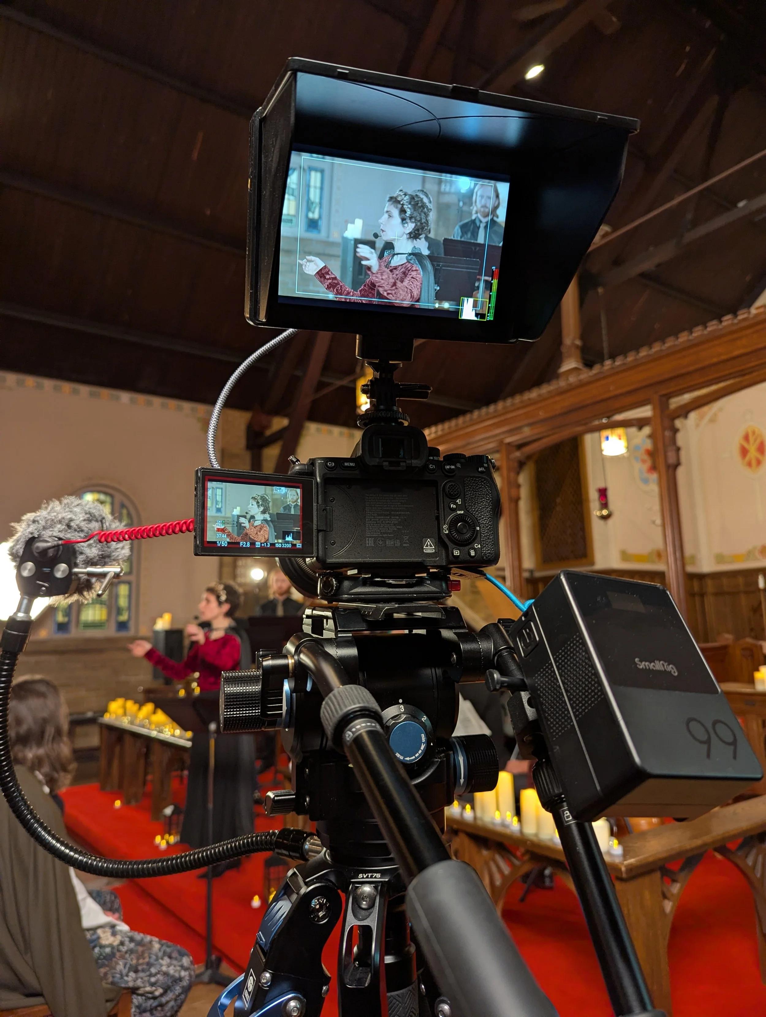 Filming “Let it Go” to get in the winter mood!