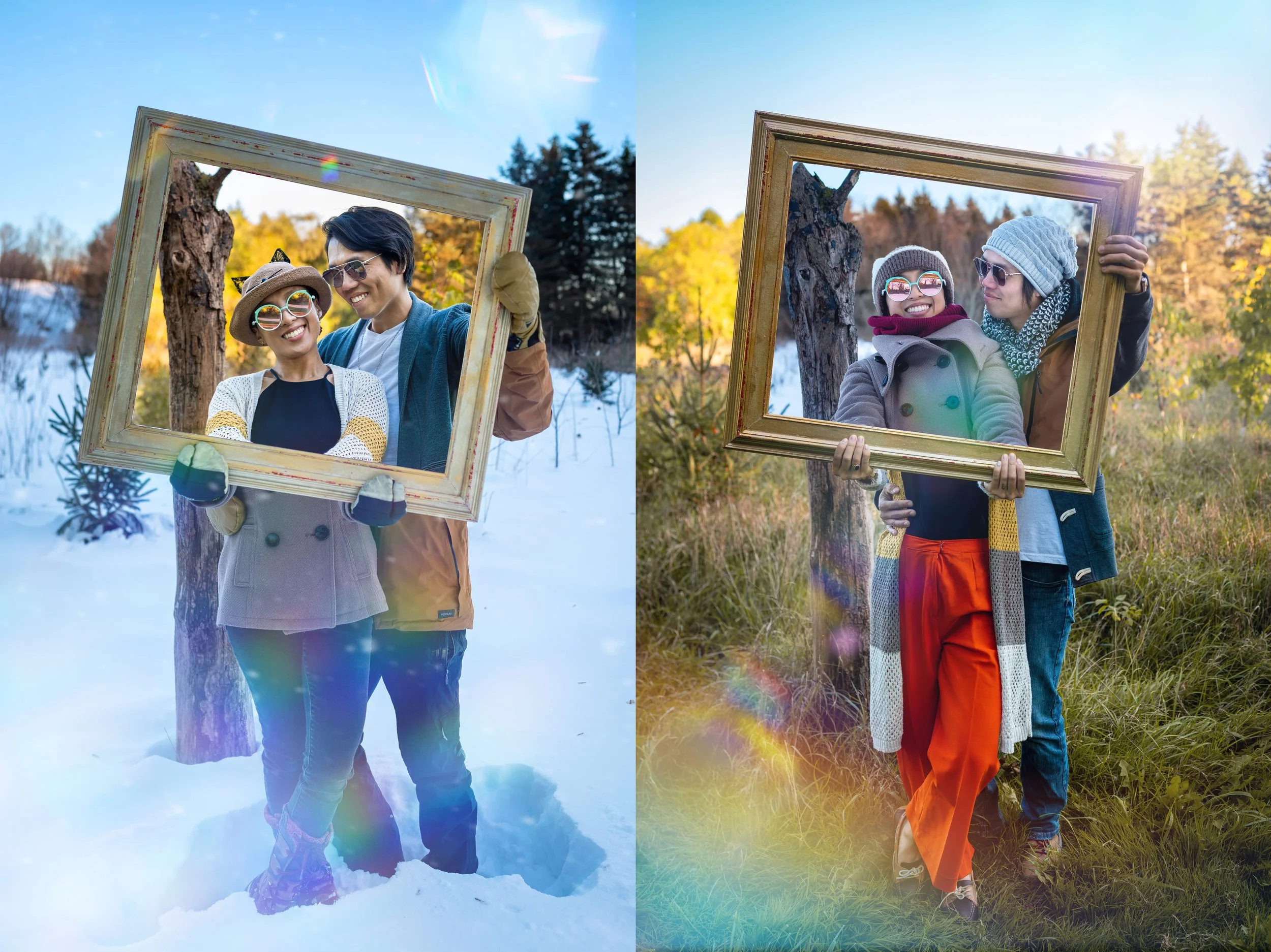 Combining seasons in a photo