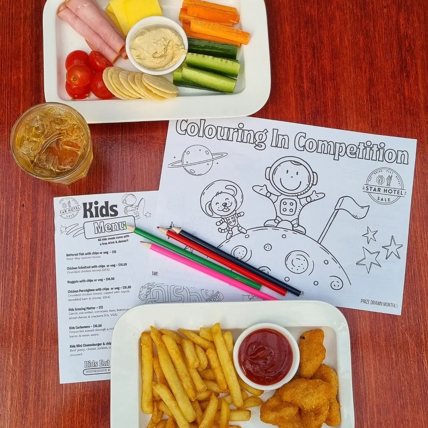 We made it to the end of the week! 🙌 To celebrate, bring the kids in today and they eat for FREE!* 

Plus, don't forget about our colouring-in competition! We'll be drawing this month's winner on Friday 31st May. 👨&zwj;🎨 

Book your table now via 
