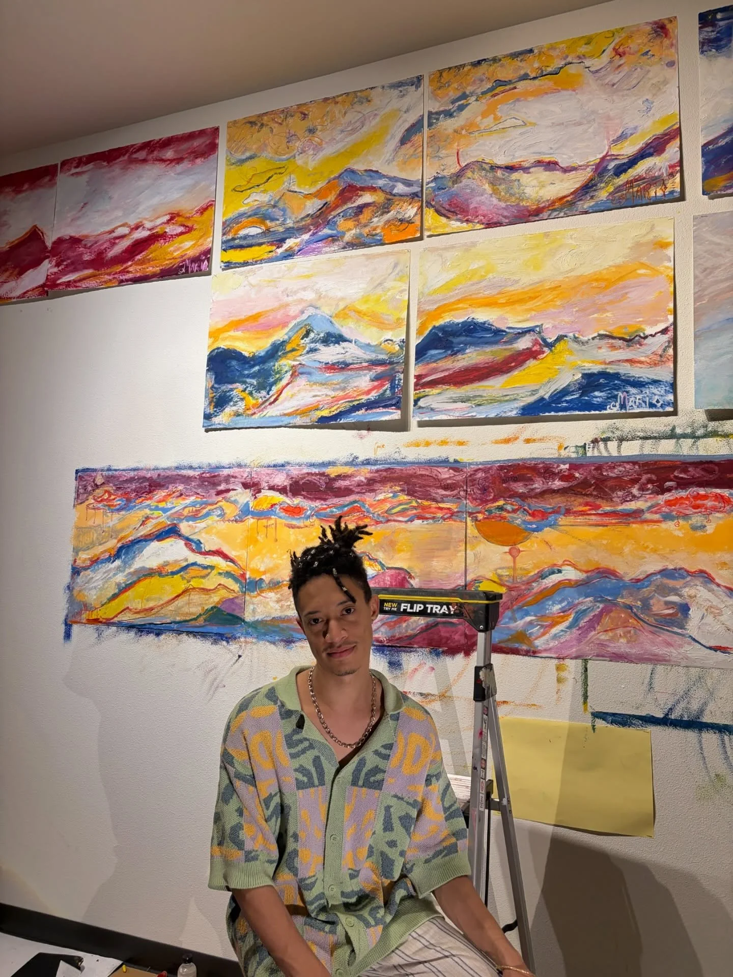pops was a hippie back in the day and that, that is about being whole within peace, love and happiness. peace is a sunset, love is a sunset and happiness is a sunset. peace is a sunrise, love and happiness yes are sunrises. this series, in progress, 
