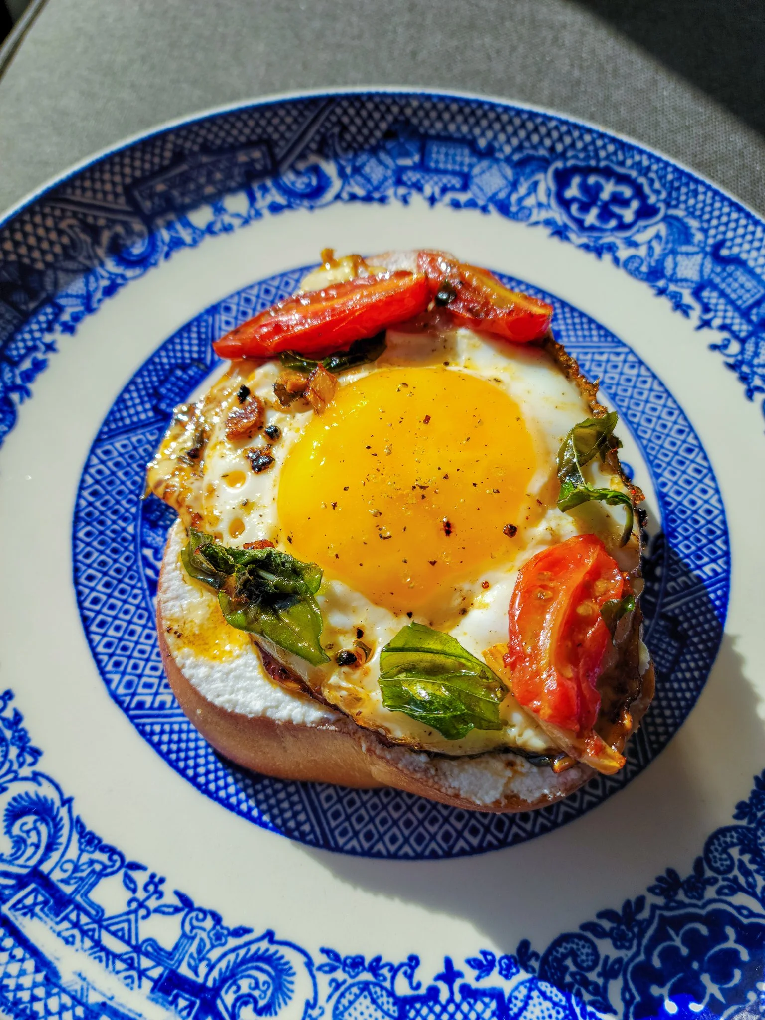 Italian-style Crispy Fried Egg on a Garlic Challah Toast!