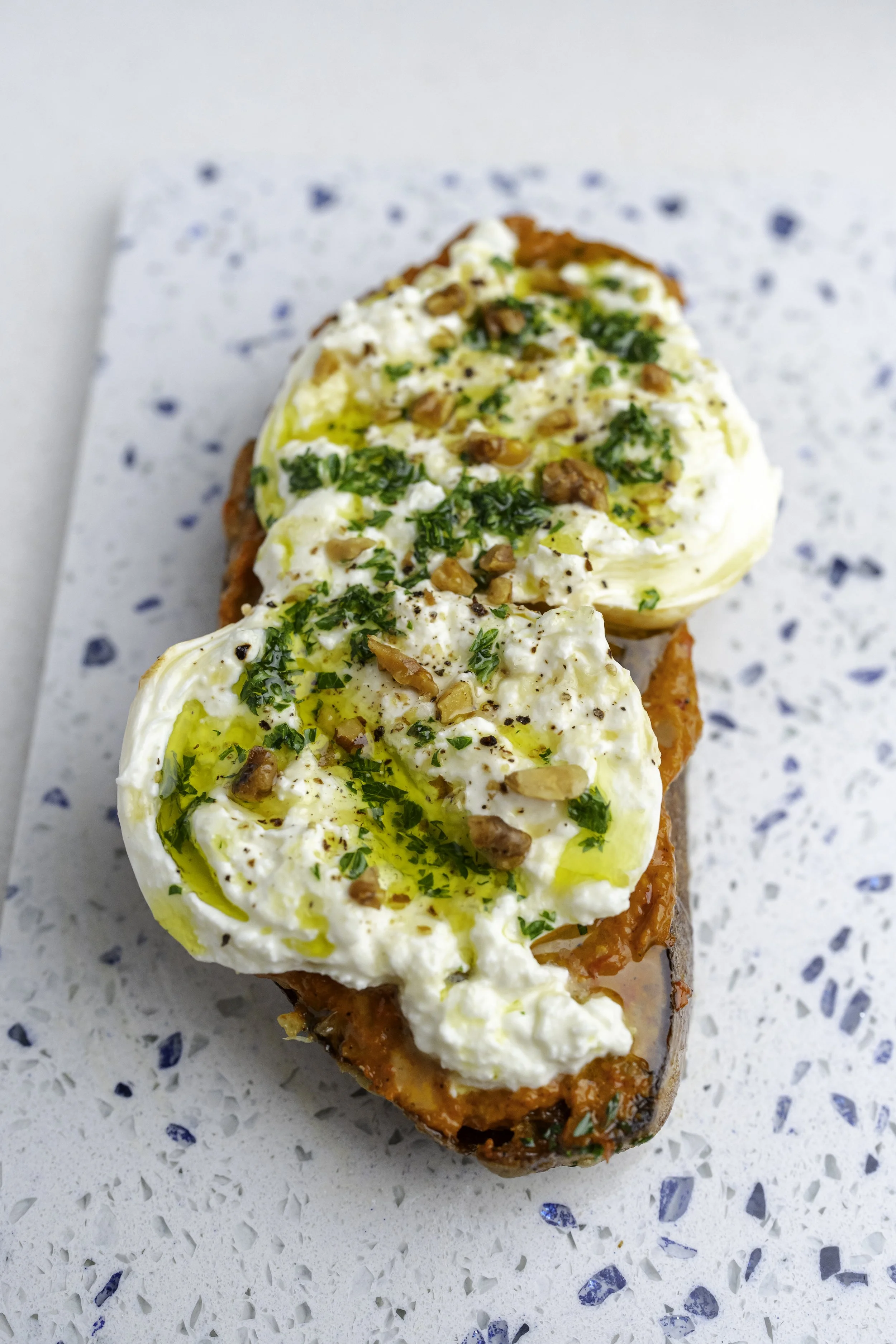 Roasted Red Pepper &amp; Burrata Toast