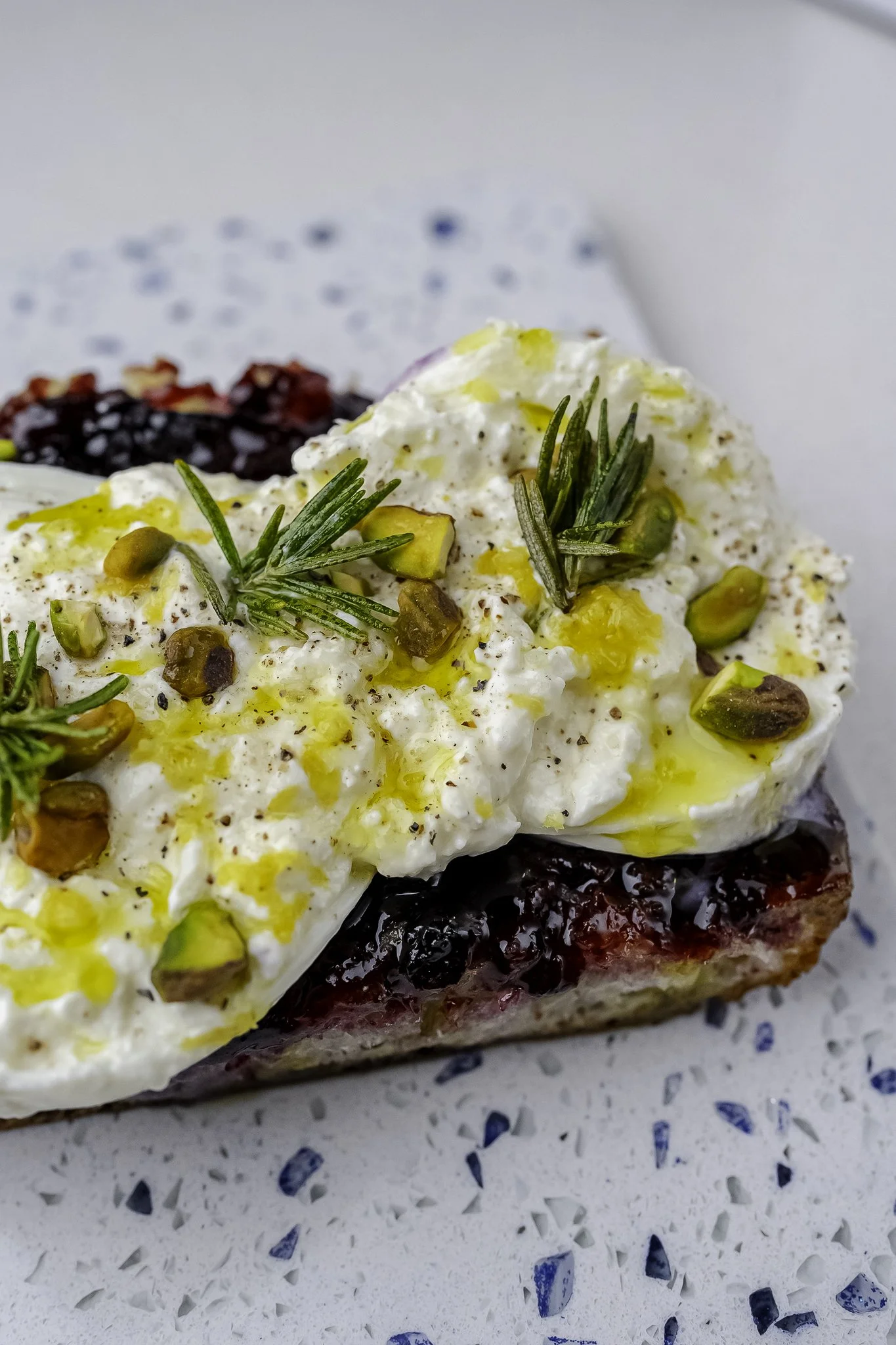 Blueberry Jam &amp; Burrata Toast