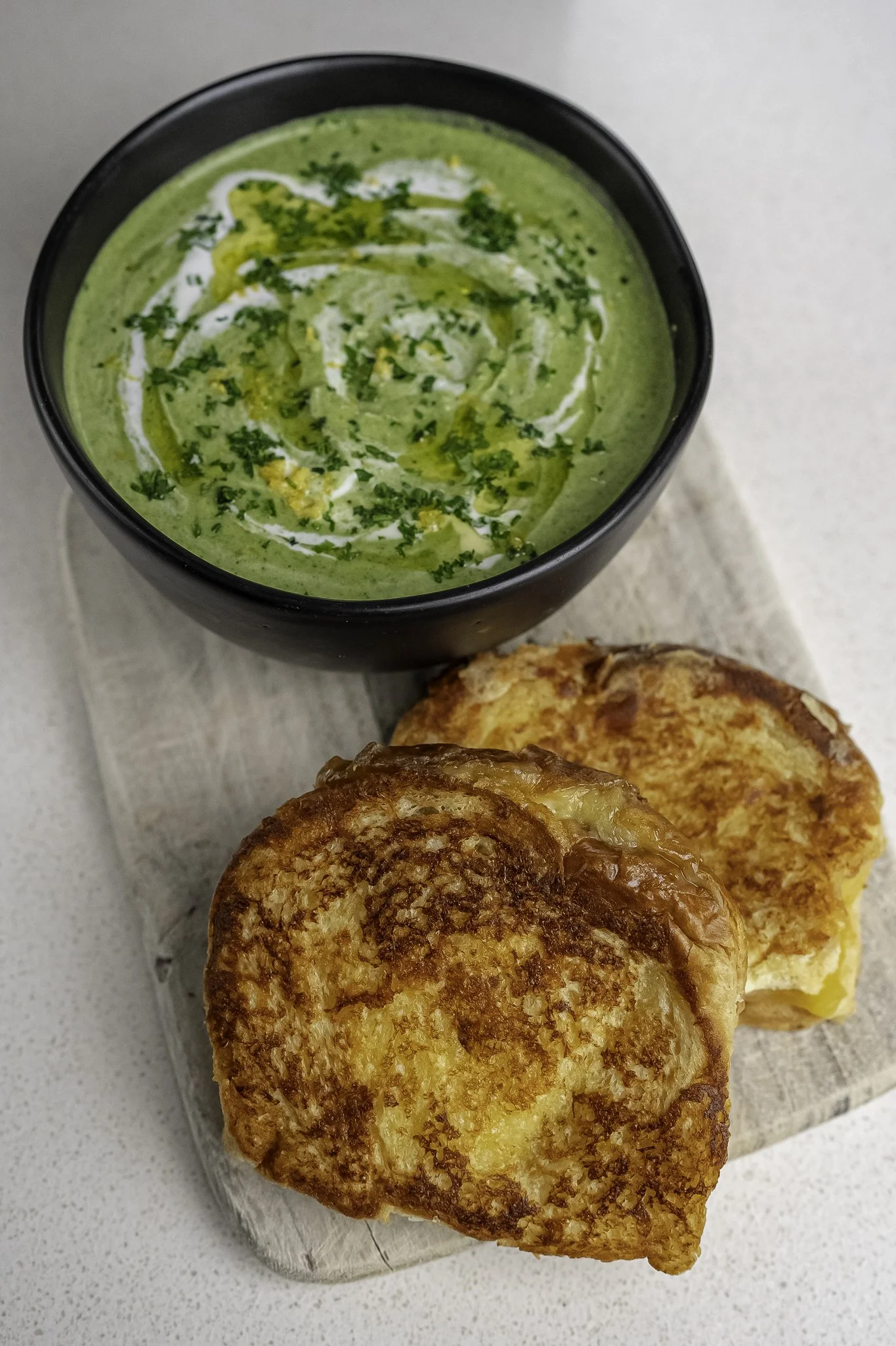 Grilled Cheese &amp; Zucchini Soup