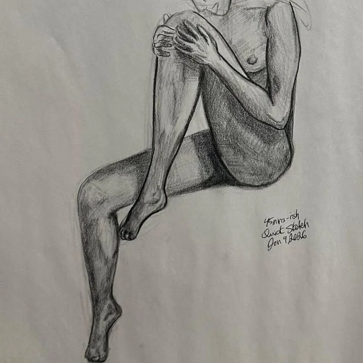 Figure studies from this past week.⁠
Pierre Noire B + willow charcoal.