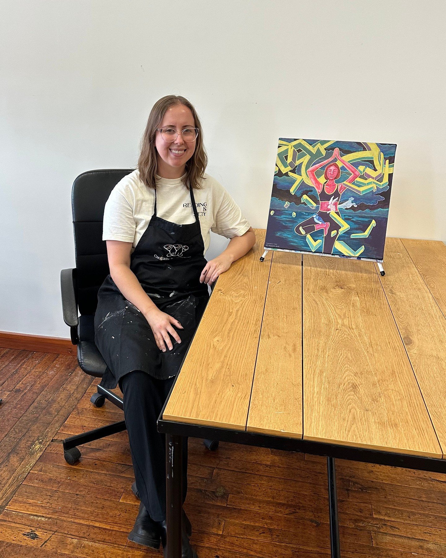 🚨 NEW PAINTING 🚨 

&ldquo;Voice Meets Truth&rdquo; 16&rdquo; x 16&rdquo; gallery style acrylic on canvas; October 2025; Monica Brinkman; FeministArt.ca 

Layered with emotion and symbolism 💜 🐇 🧘🏼&zwj;♀️ 

What do you think? 💭 

&mdash;&mdash;
