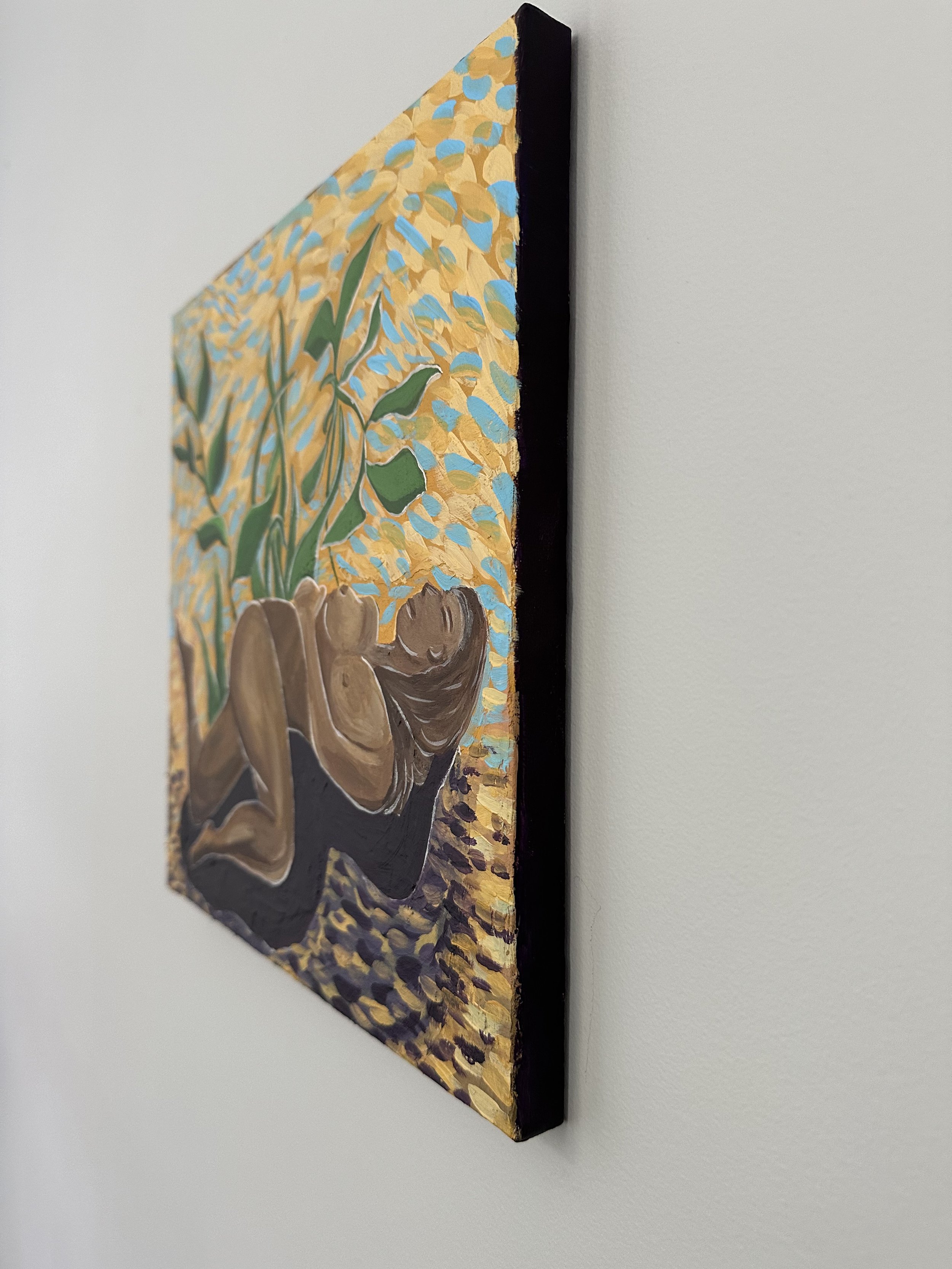 Yoga Meditation Painting By Monica Brinkman Side View