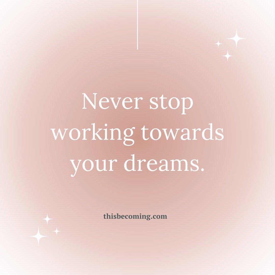 Never stop working towards your dreams! 

#thisbecomingcounseling #counseling #therapistsofinstagram #instatherapist #mentalhealth #mentalhealthawareness #mentalhealthmatters #dreams #mentalhealthreminders