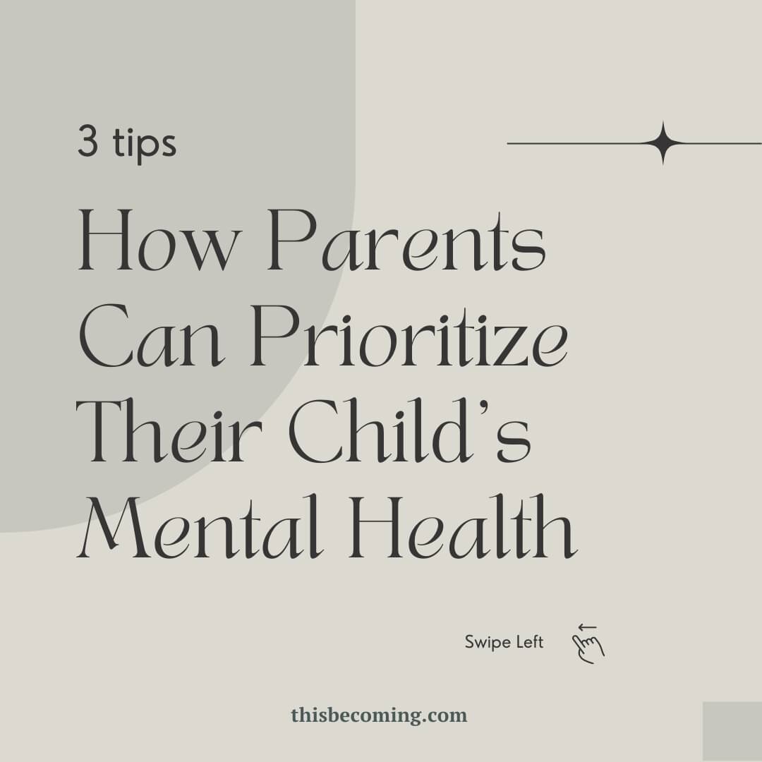 Here are 3 ways parents and caregivers can prioritize their child&rsquo;s mental health. 

#thisbecomingcounseling #counseling #therapistsofinstagram #instatherapist #mentalhealth #mentalhealthawarenessmonth #mentalhealthmatters #mentalhealthstigma #