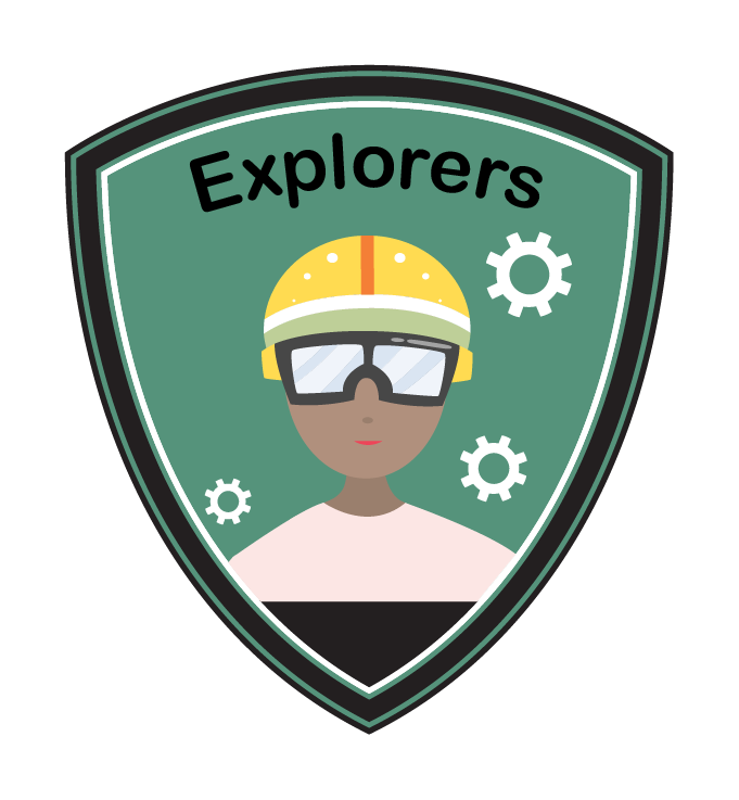 Explorers track badge