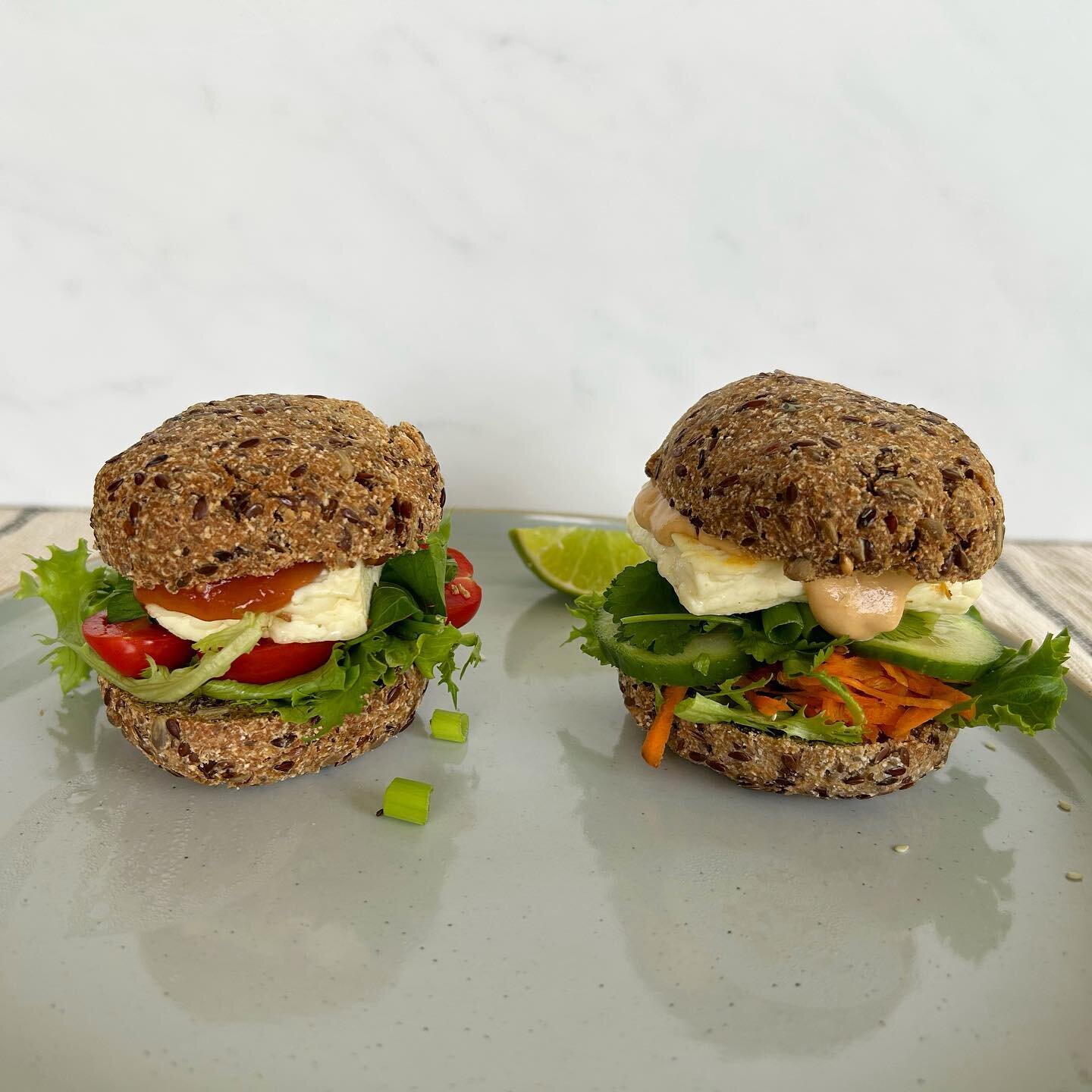 Burger night!

Halloumi burgers made two ways&hellip; when you can&rsquo;t agree on the same fillings as your partner, but you can agree that Judy&rsquo;s Organics burger buns are delicious. 

What is your favourite burger combination???