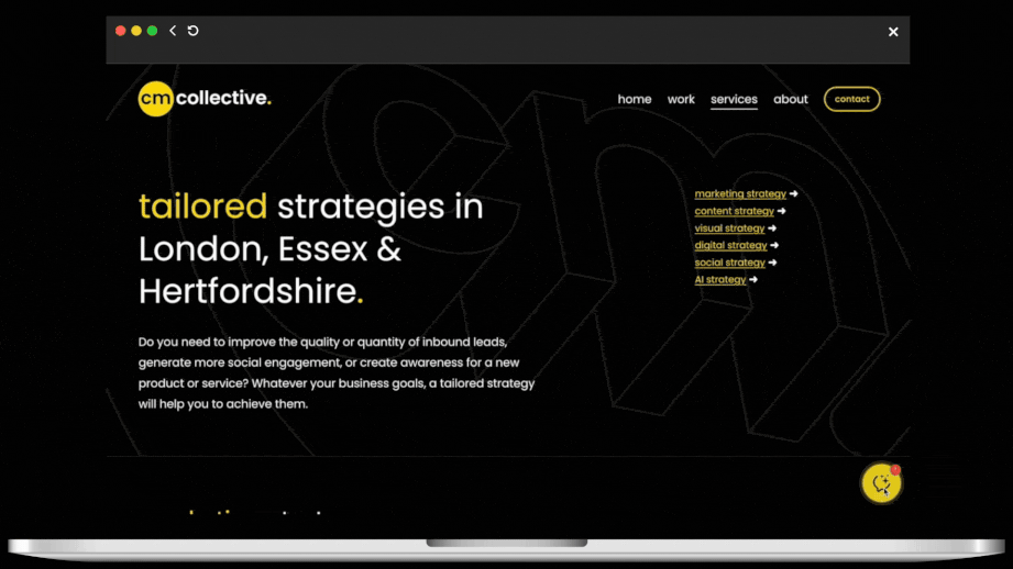 cm collective web design in London, Essex and Hertfordshire