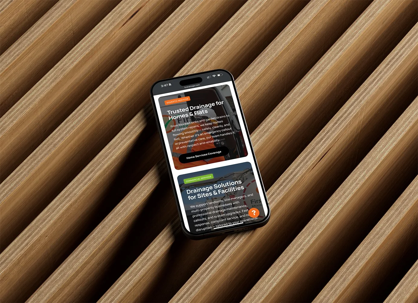 mobile responsive website for First choice Drainage Solutions in Essex