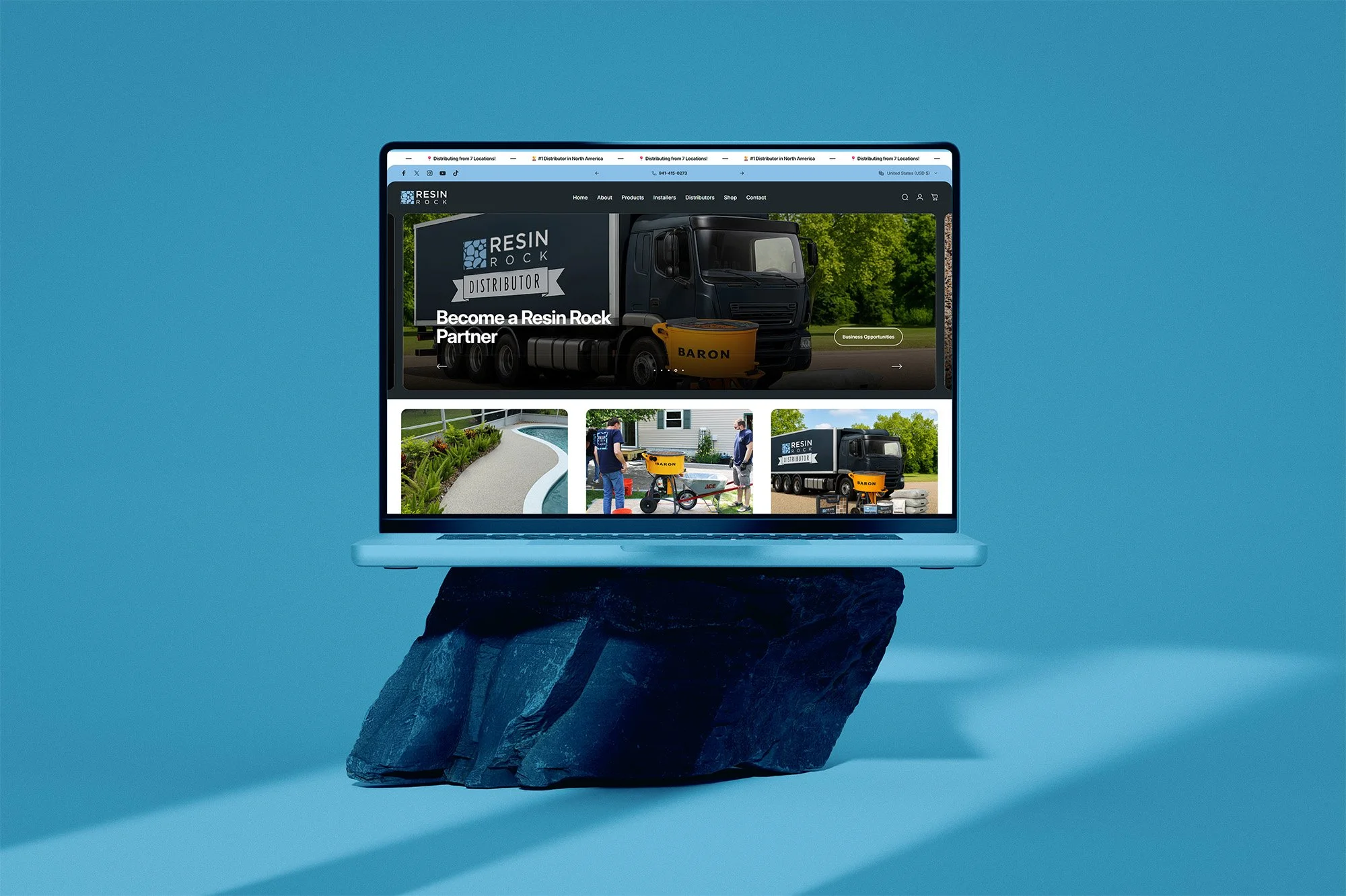 website redesign for Resin Rock in Hertfordshire