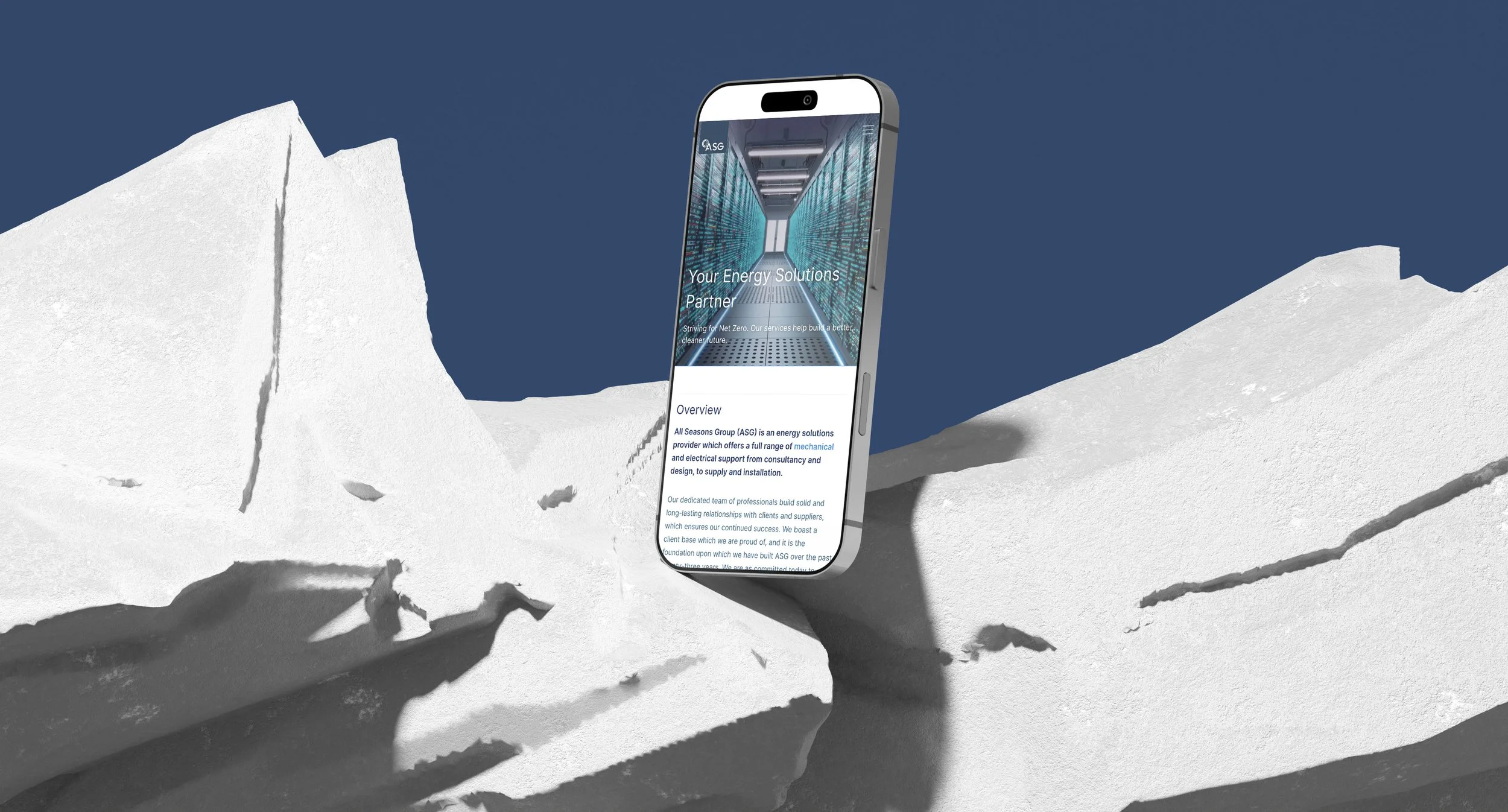 mobile landing page design for ASG in Essex