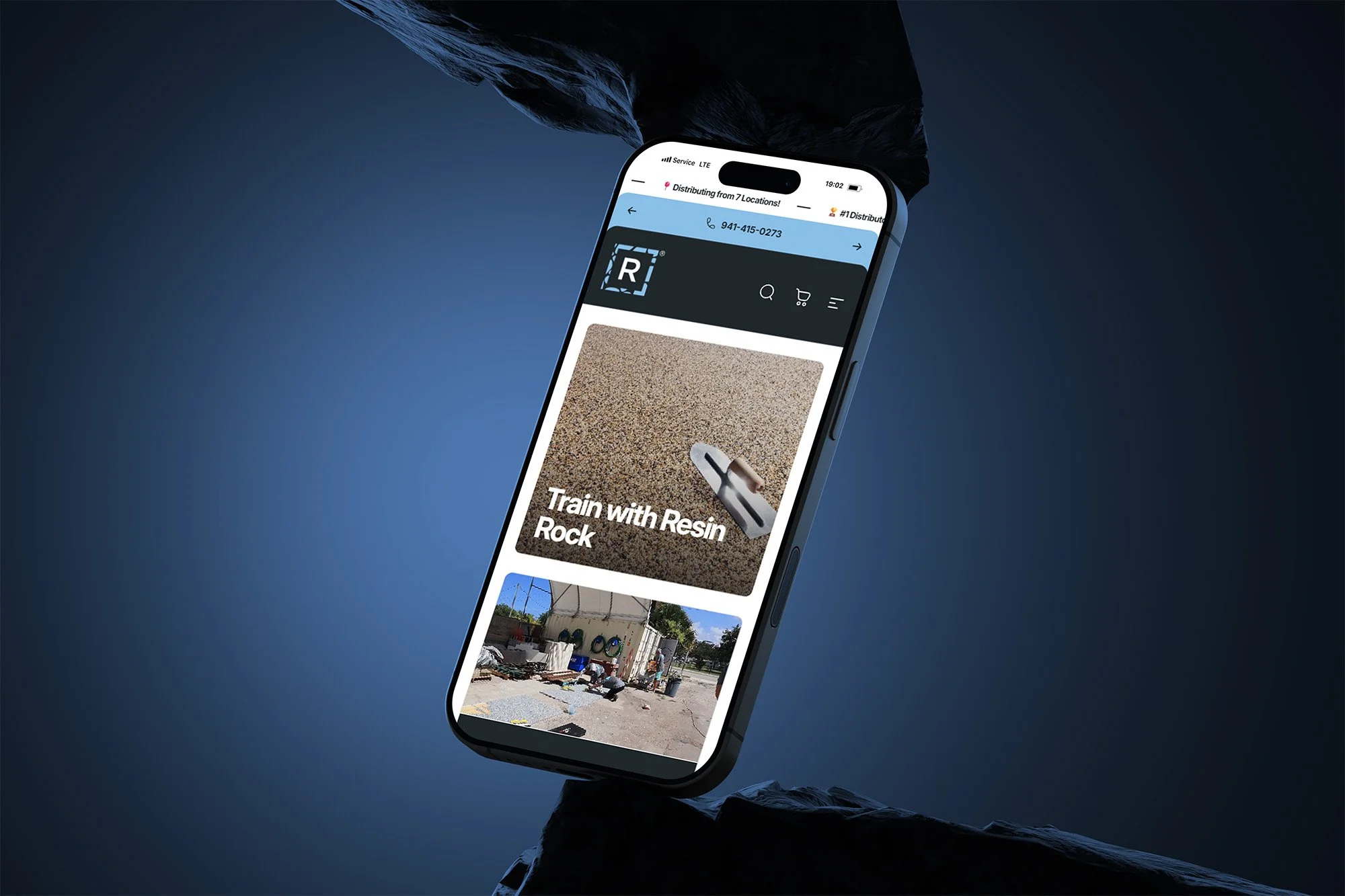 mobile responsive website redesign for Resin Rock in Hertfordshire